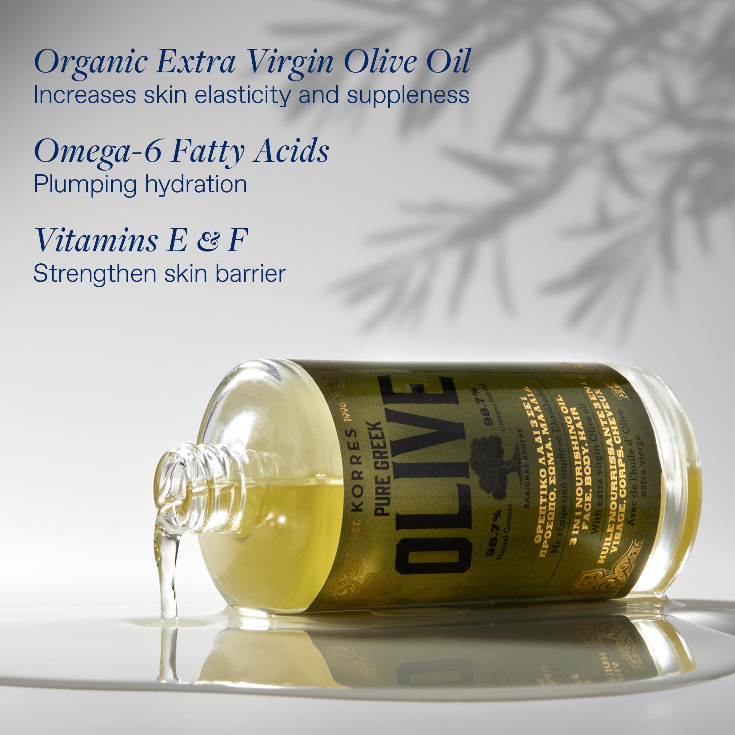 Korres Olive 3-In-1 Nourishing Oil, 3.38 Fl. Oz.