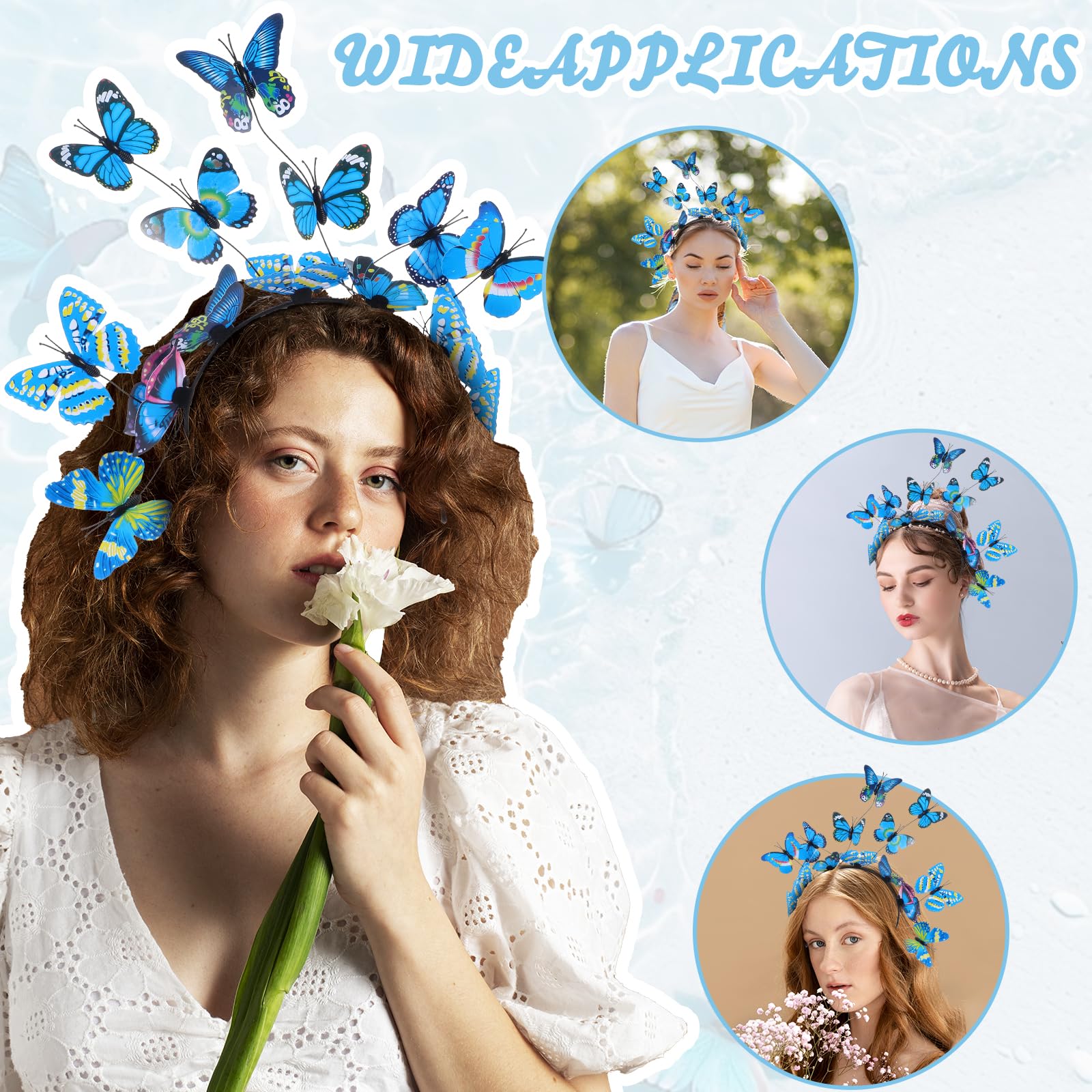 Tyqour Butterfly Headband Butterfly Fascinators Hat Butterfly Headpiece Crowns Tiaras Bands Festival Tea Party Halloween Carniva