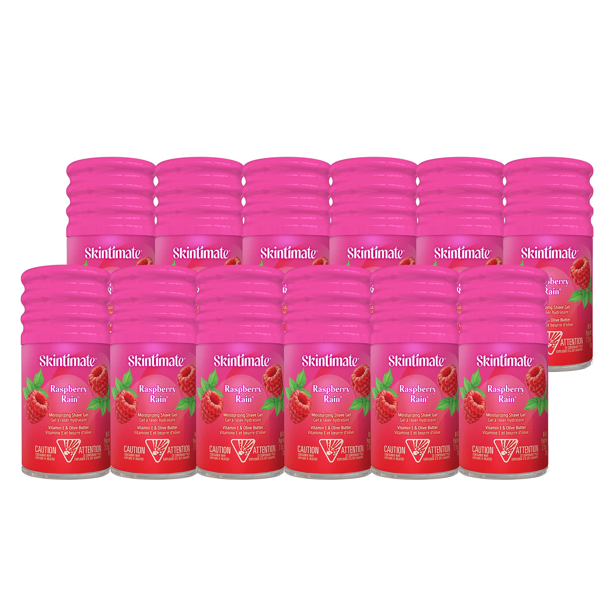 Skintimate Signature Scents Moisturizing Shave Gel for Women Raspberry Rain with Vitamin E and Olive Butter - 2.75 Ounce (Pack o