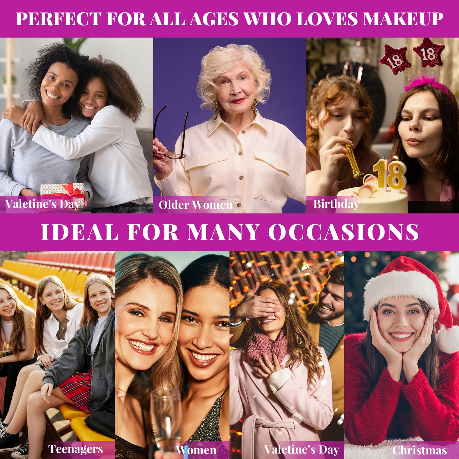 All In One Makeup Kit For Women Full Kit - 24 Eyeshadow, 4 Lipsticks, 1 Blushers, 1 Powder, 2 Eyebrow Powder, 1 Mirror, 1 Double