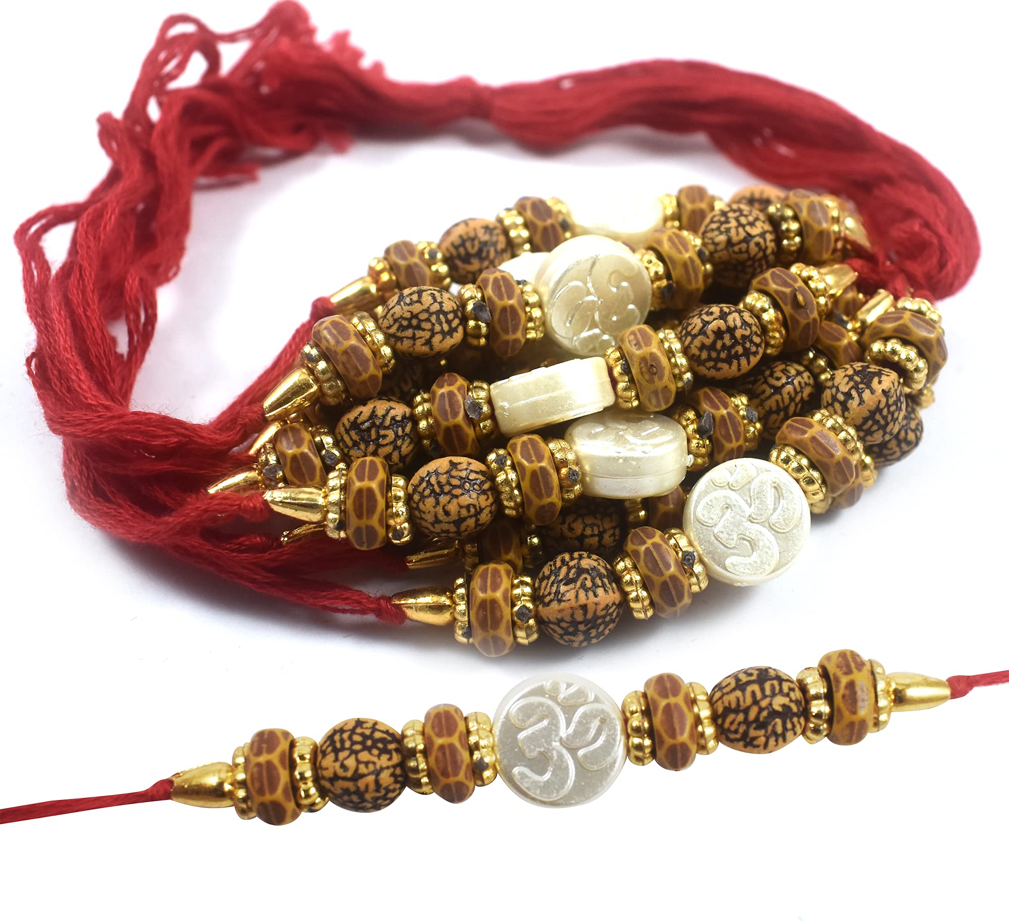 Urvi Creations Set Of 12 Wooden Beads Rakhi For Brother Rakhi Combo Rakhi For Bhaiya, Rakhi Gift For Brother 12 Similar Rakhi Se