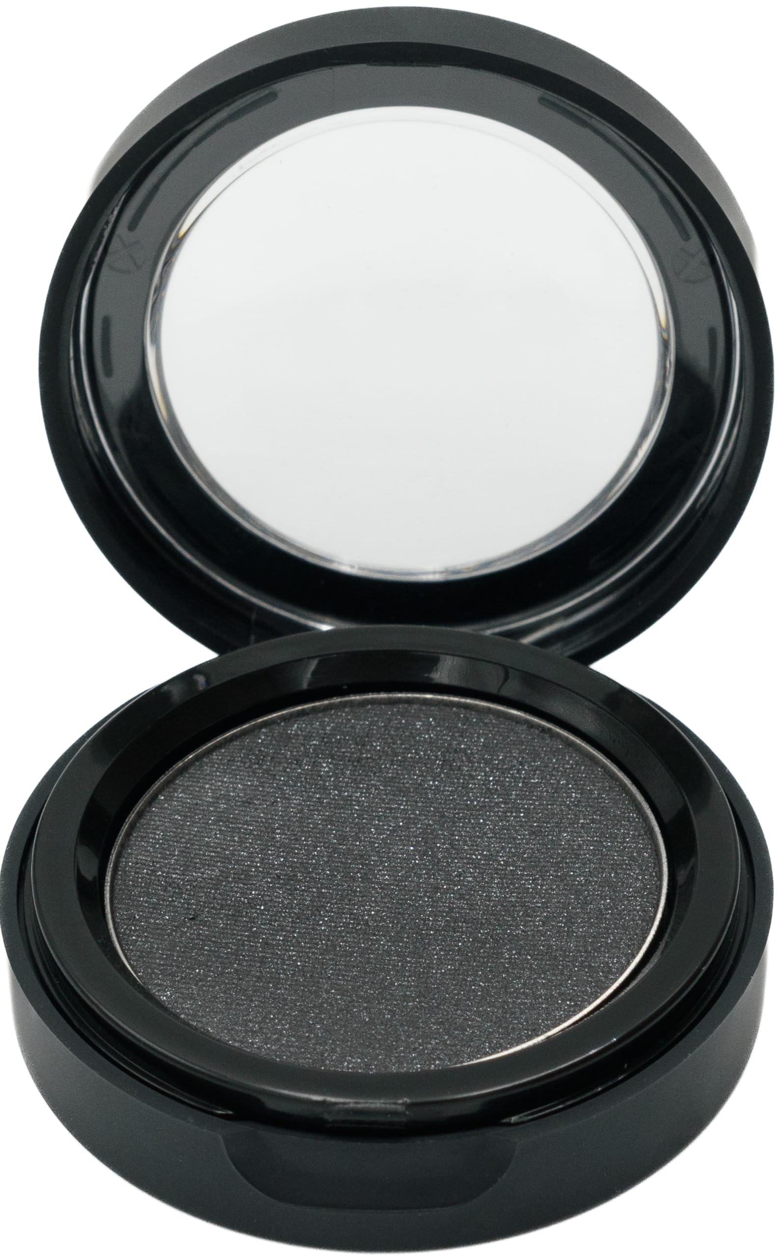 Pure Ziva Marcasite Shimmering Glitter Black Onyx Chrome Dark Grey Pressed Powder Single Vegan Eyeshadow; Talc, Paraben & Cruelt