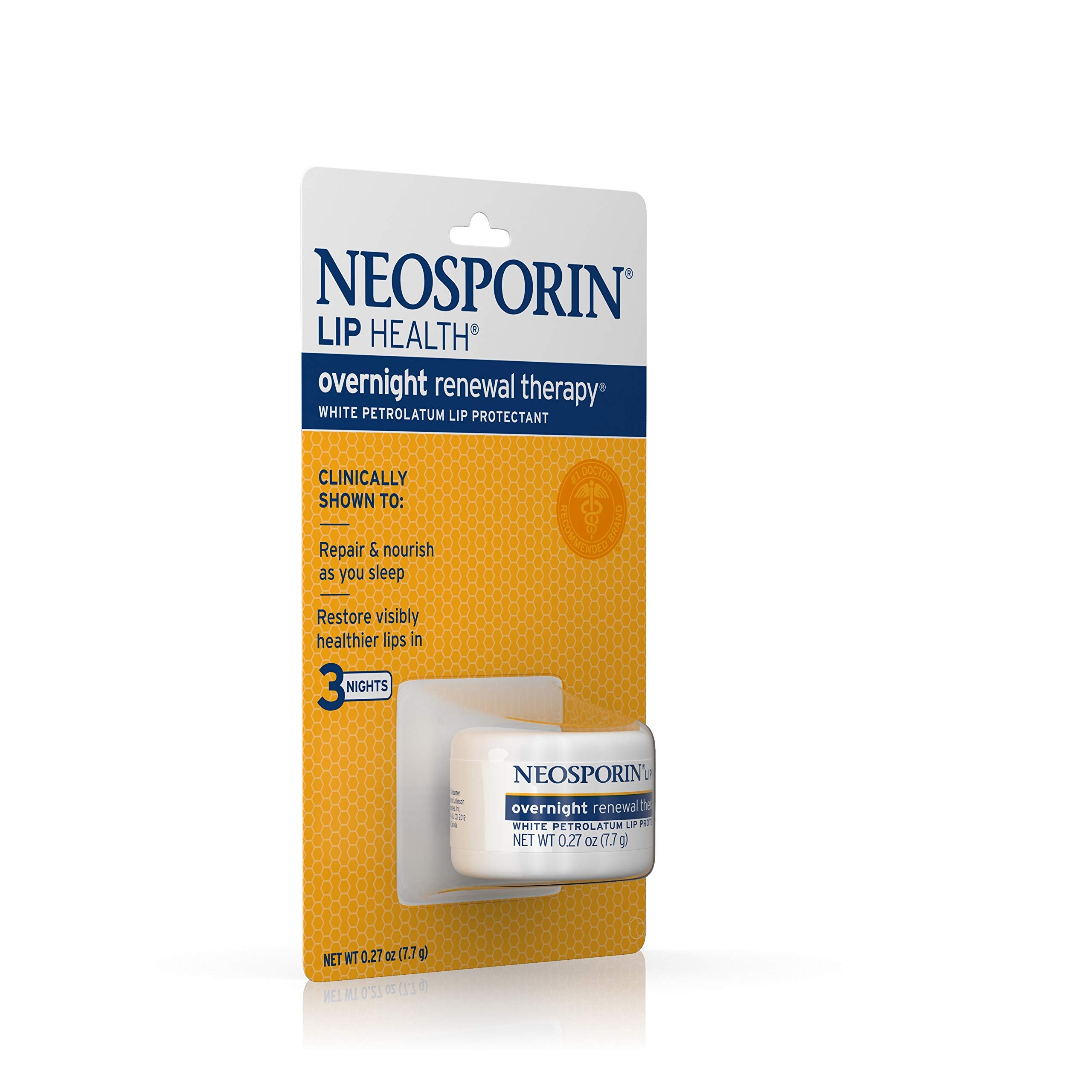 Neosporin Lip Health Overnight Healthy Lips Renewal Therapy Petrolatum Lip Protectant, 0.27Oz. (Pack Of 2)