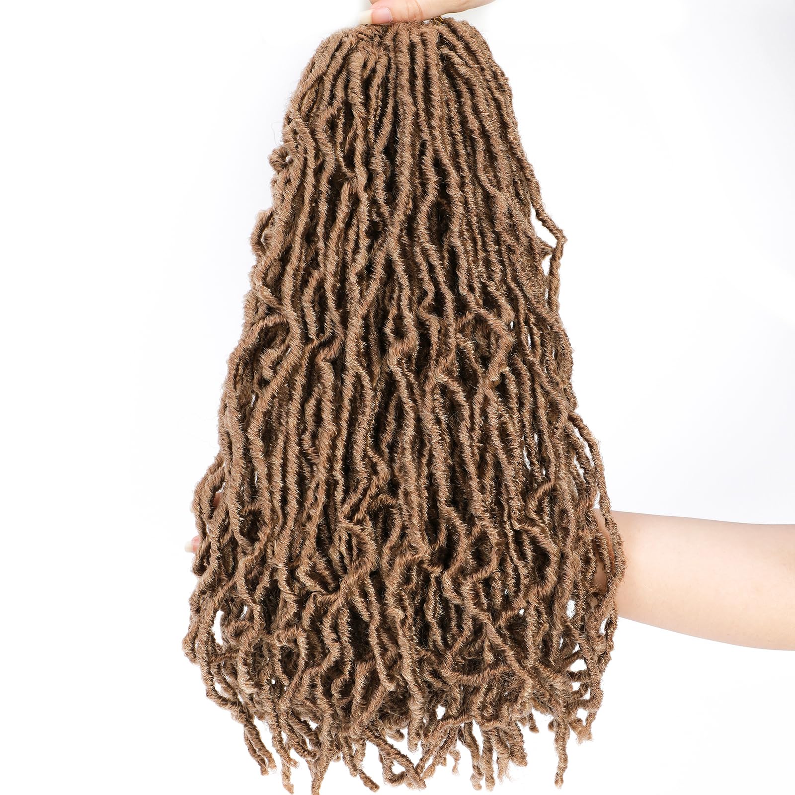 Faux Locs Crochet Hair Blonde Soft Locs 18 Inch 7 Packs Crochet Locs Natural Locs Crochet Hair For Women Synthetic Pre looped Cr