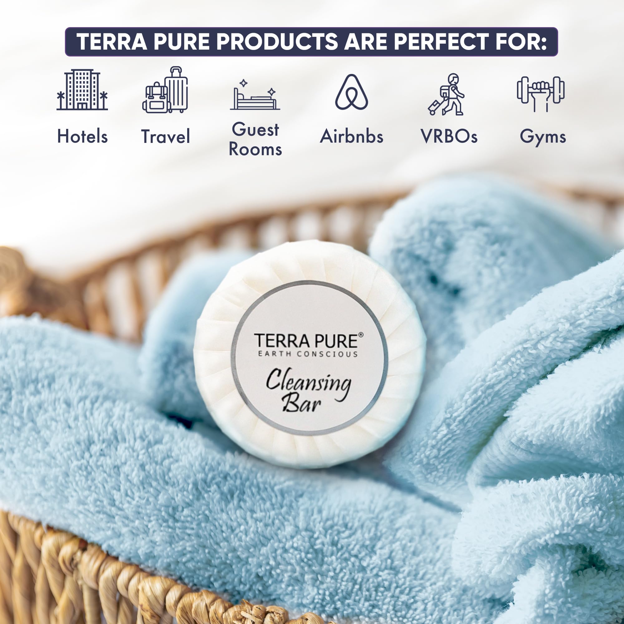 Terra Pure White Tea And Coconut Hotel Soap | Travel Size Toiletries Bulk Set For Airbnb Essentials | 0.6Oz Bar Soap | 100 Piece