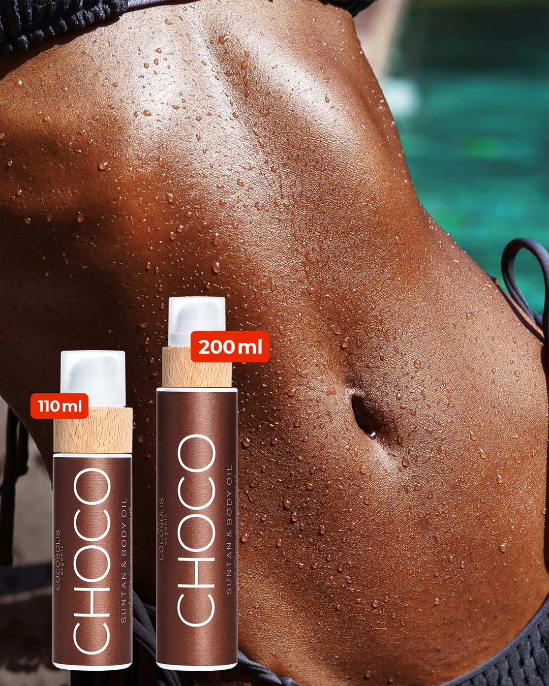 cOcOSOLIS cHOcO Suntan & Body Oil - Organic Tanning Bed Lotion - Deep chocolate Tan - Tanning Accelerator for Indoor Tanning Bed