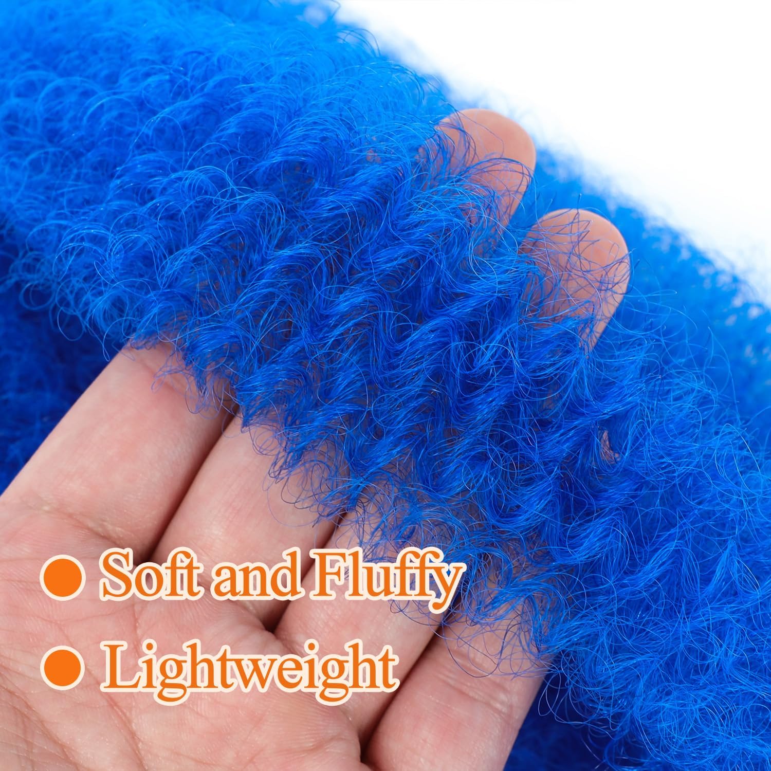 Springy Afro Twist Hair 12 Inch 6 Packs Pre Fluffed Marley Twist Braiding Hair For Black Women (12 Inch, 6 Packs, Blue)
