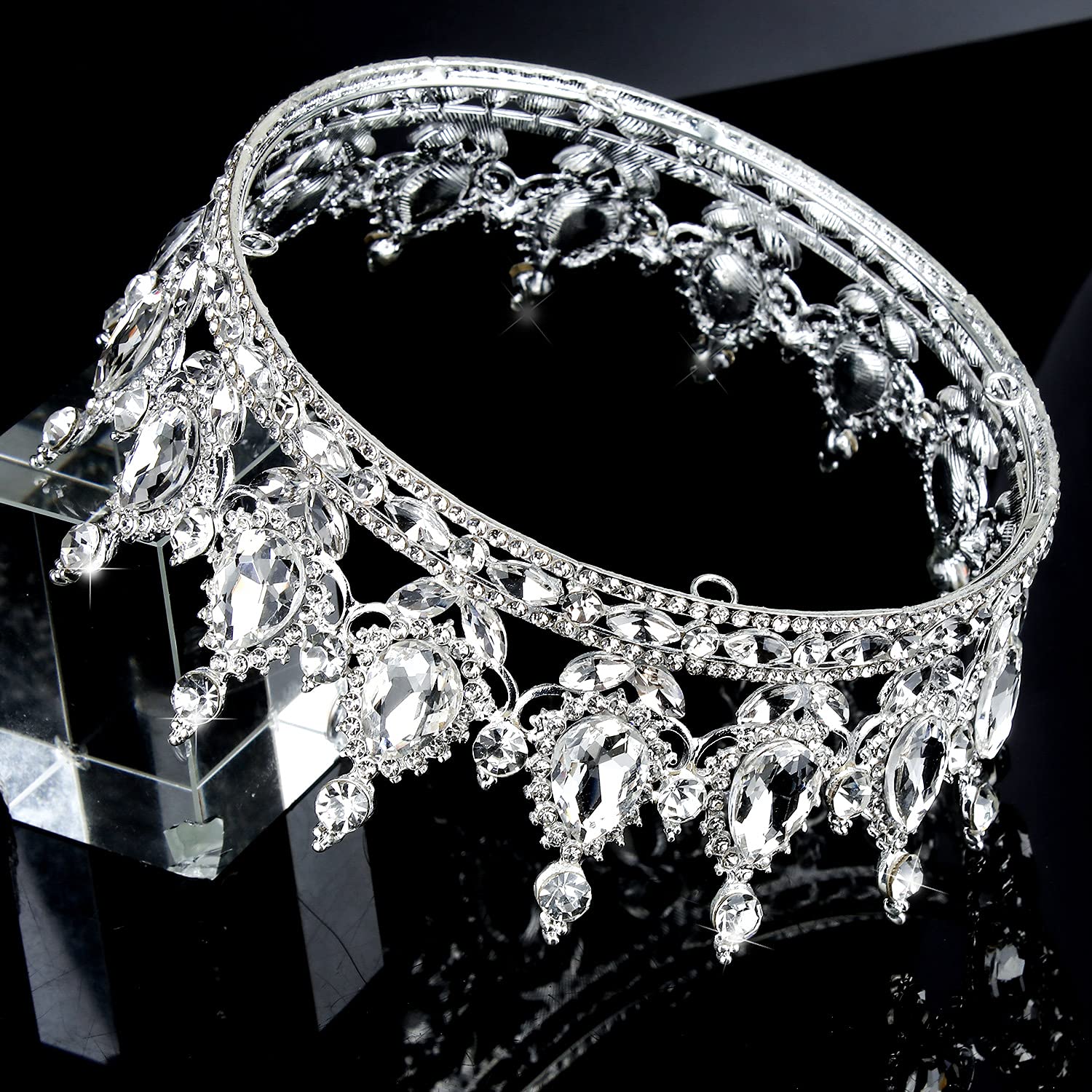 COCIDE Silver Crown for Women Crystal Wedding Tiara and Crowns for Girls Rhinestones Queen Headband Princess Hair Accessories fo