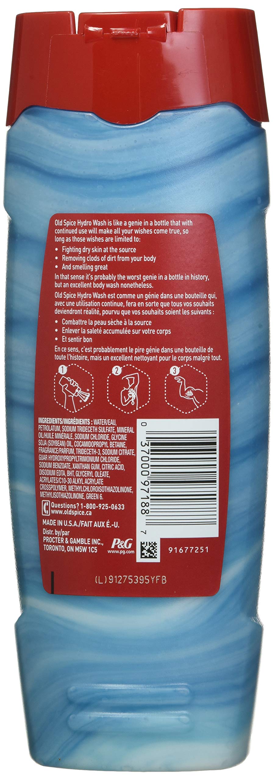 Old Spice Hydro Wash Body Wash Hardest Working Collection Pure Sport Plus 16 Oz, 0.9 Pound