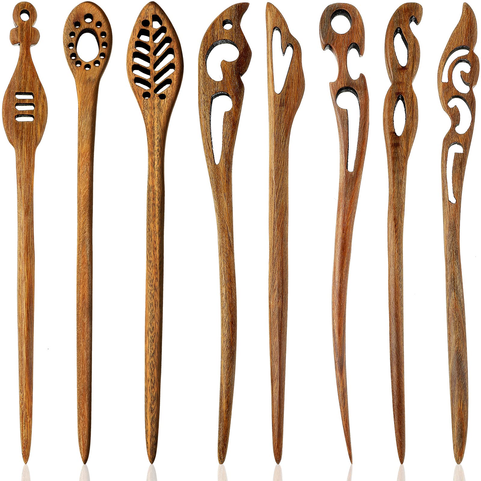 8 Pieces Wooden Hair Sticks Japanese Hair Chopstick for Women Bun Maker, Chinese Chopstick Hair Pins for Women Long Hair Handmad