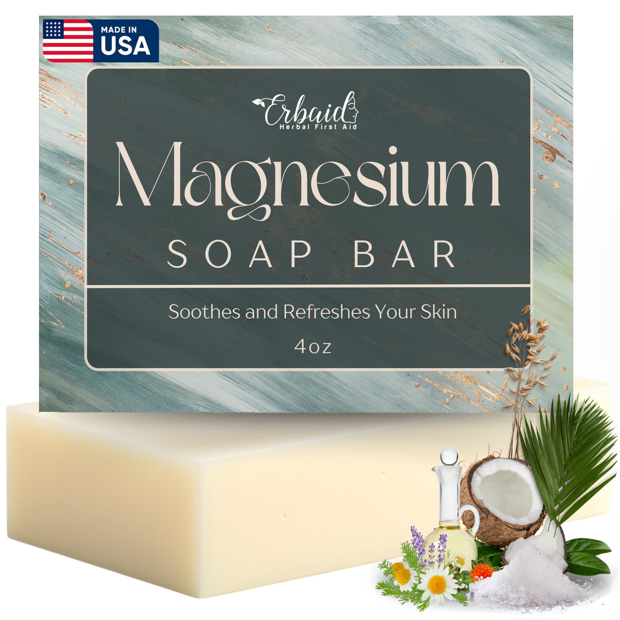 Dead Sea Magnesium Soap Bar - Deep Cleansing, Moisturizing Body Soap For Dry Itchy And All Skin Types - Shower Soap Soothes Musc