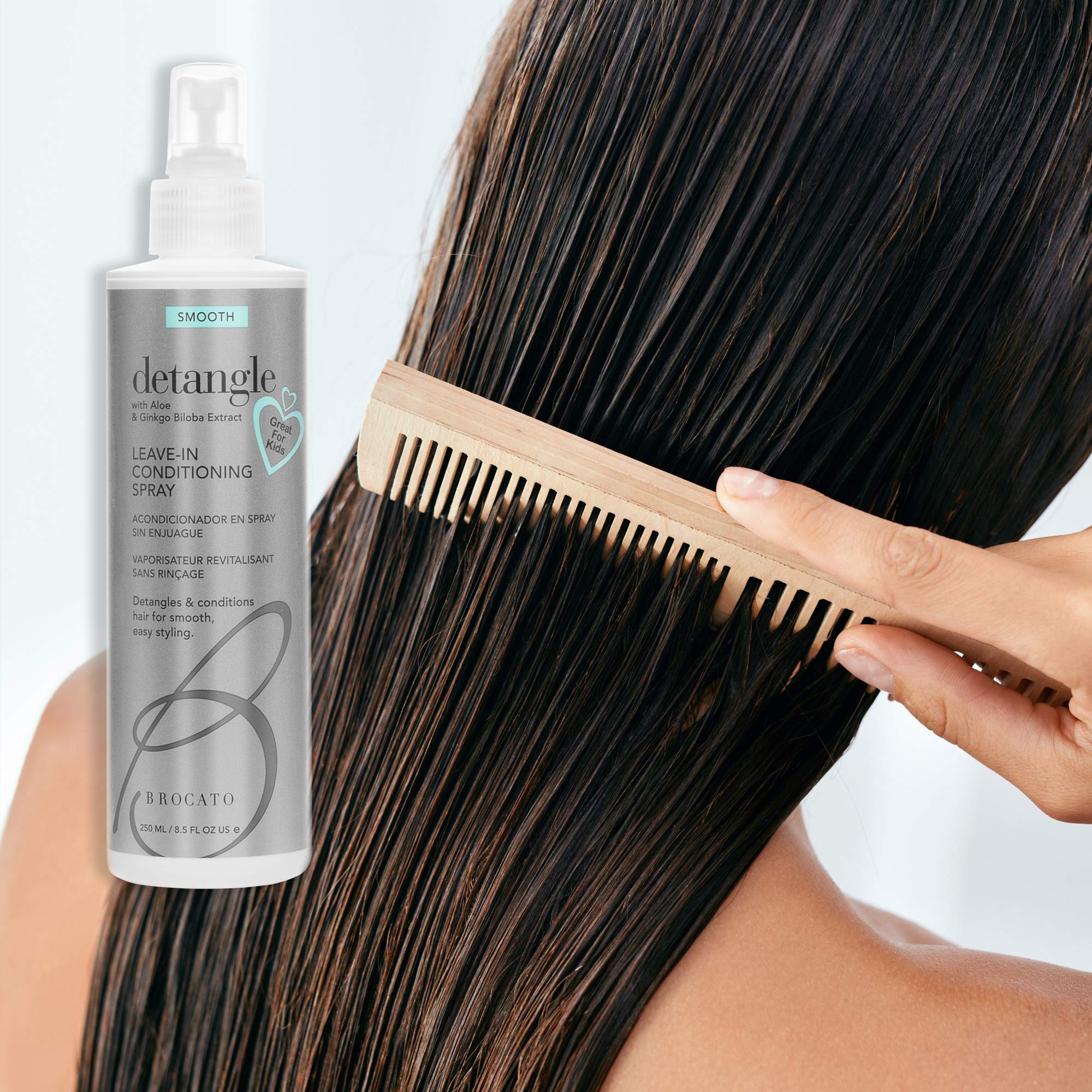 Brocato Detangle Leave In Conditioner Spray: Hair Detangler & Conditioning Spray for Women to Smooth Hair, Tame Frizz & Provide