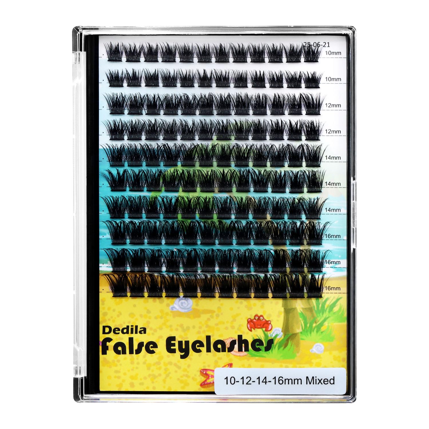 Dedila Large Pack Cluster Eyelash Extensions D Curl Wide Stem Mixed 10-12-14-16mm /12-14-16mm/14-16-18mm Individual False Eyelas