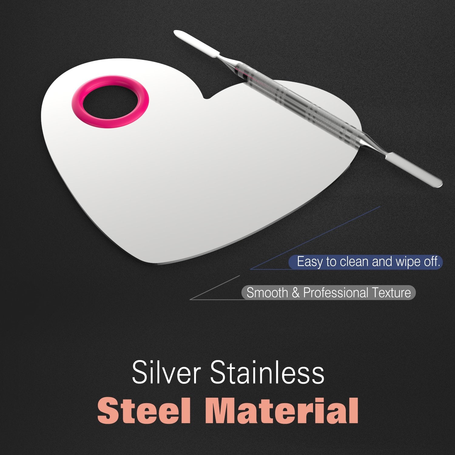 Luxspire Makeup Mixing Palette, Stainless Steel Cosmetics Makeup Palette Foundation Cream Mixing Blending Artist Tool Makeup Too