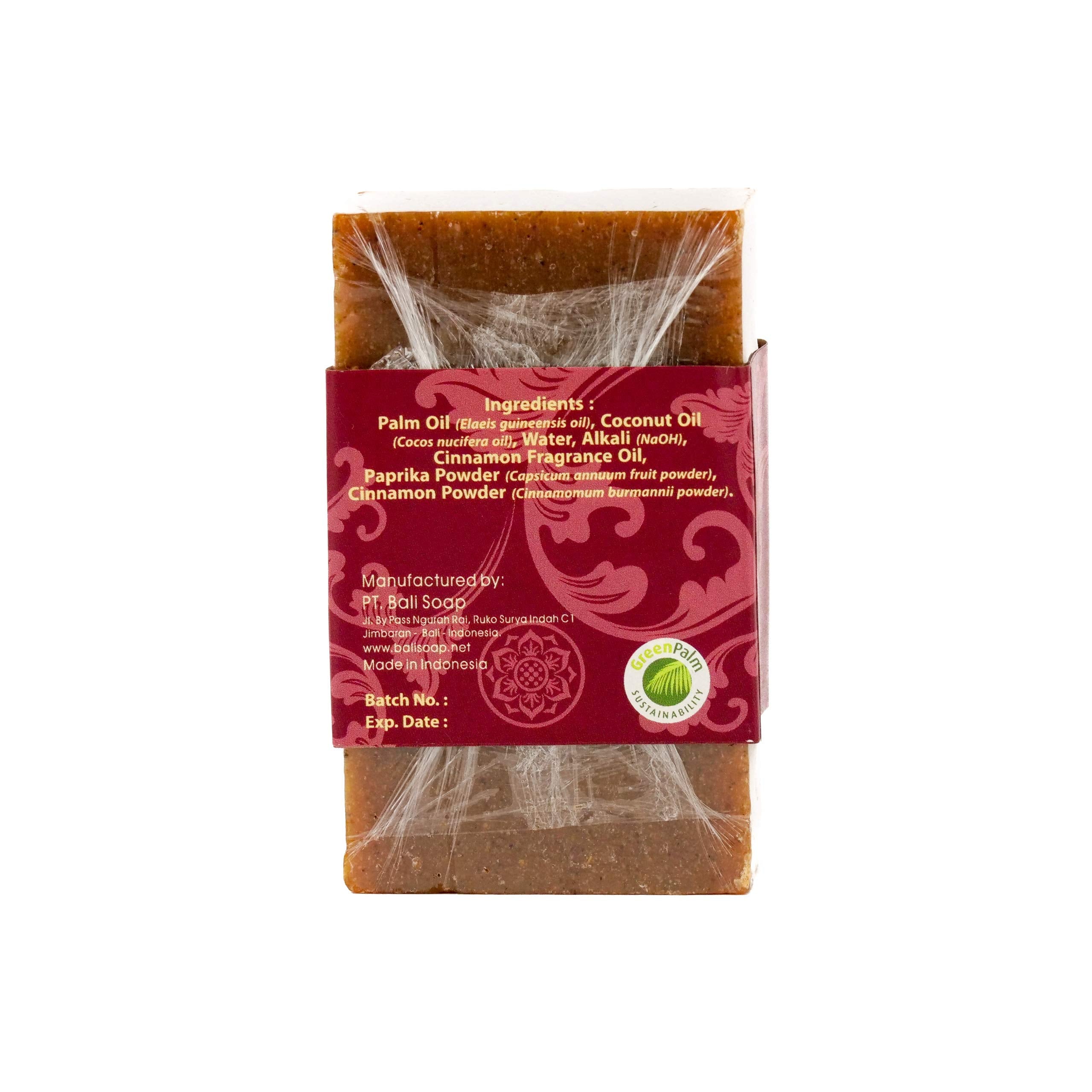 Bali Soap - Cinnamon Natural Soap - Bar Soap For Men & Women - Bath, Body And Face Soap - Vegan, Handmade, Exfoliating Soap - 3