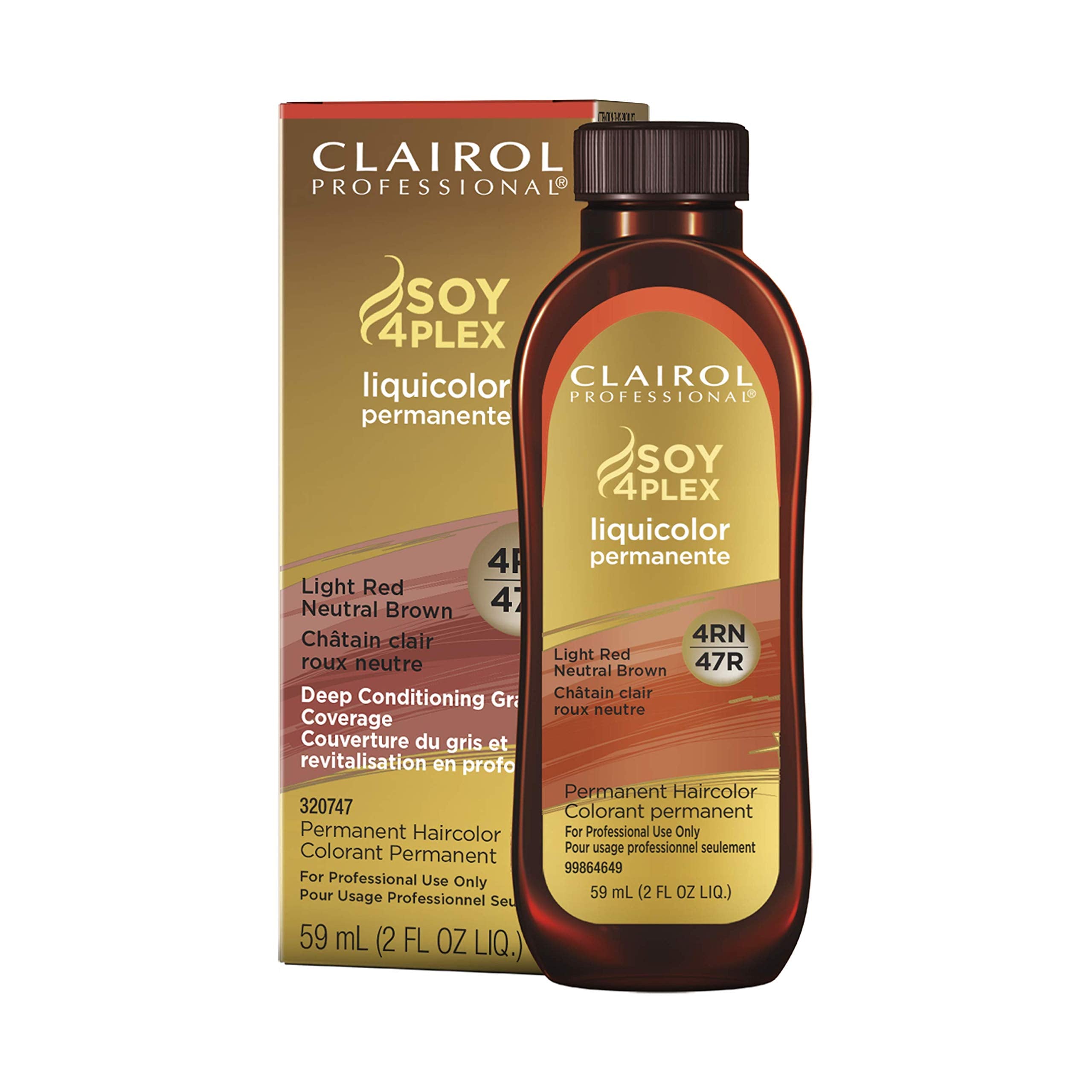 Clairol Professional Permanent Liquicolor For Dark Hair Color, 4Rn Light Red Neutral Brown, 2 Oz