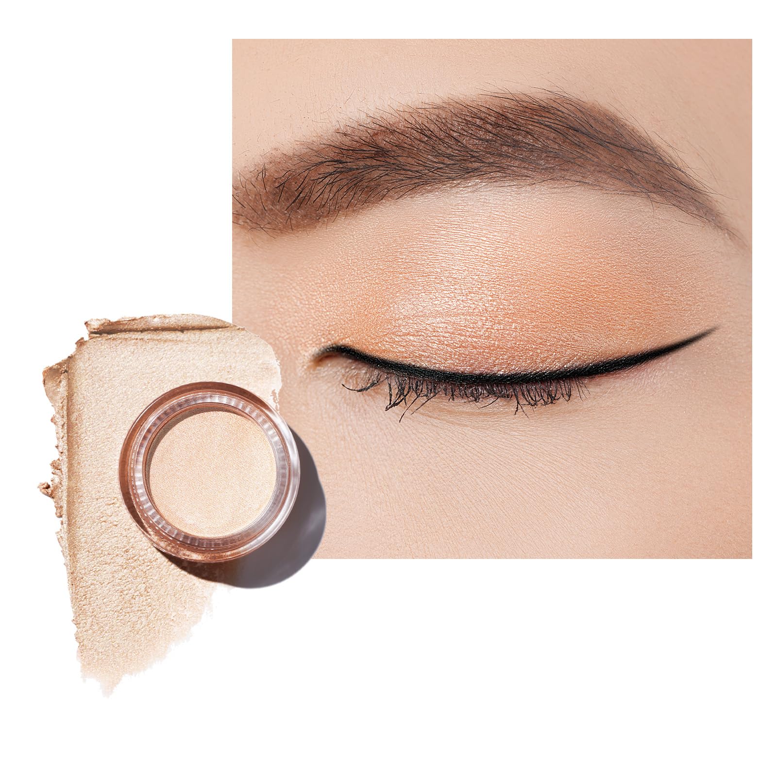 Oulac Light Golden Cream Eyeshadow Also For Highlighter Large Capacity Highly Pigmented Eye Shadow Waterproof &Long Lasting With