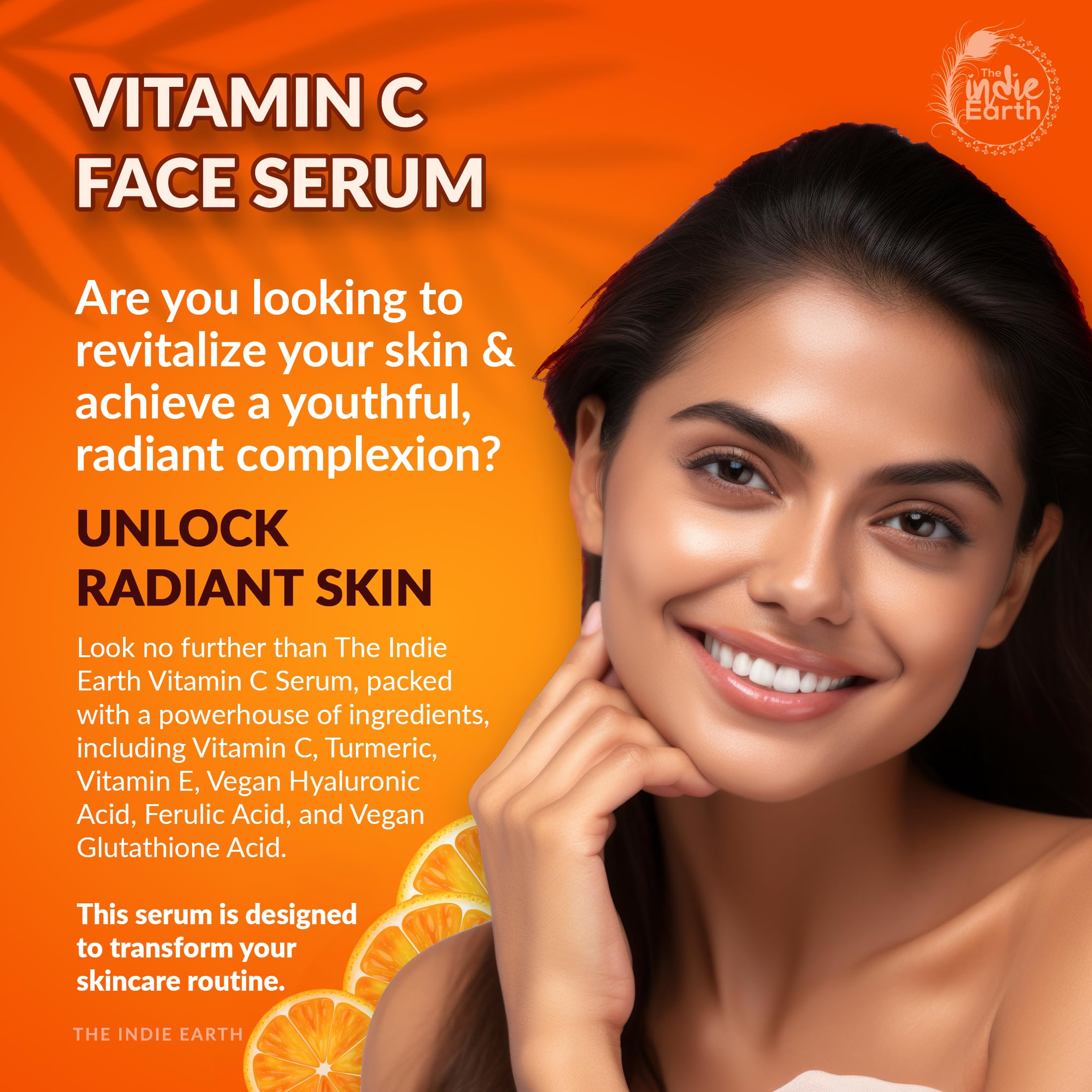 20% Vitamin C Serum - Advanced Anti-Aging & Brightening Formula with Glutathione, Hyaluronic Acid, Ferulic Acid, Turmeric, Roseh