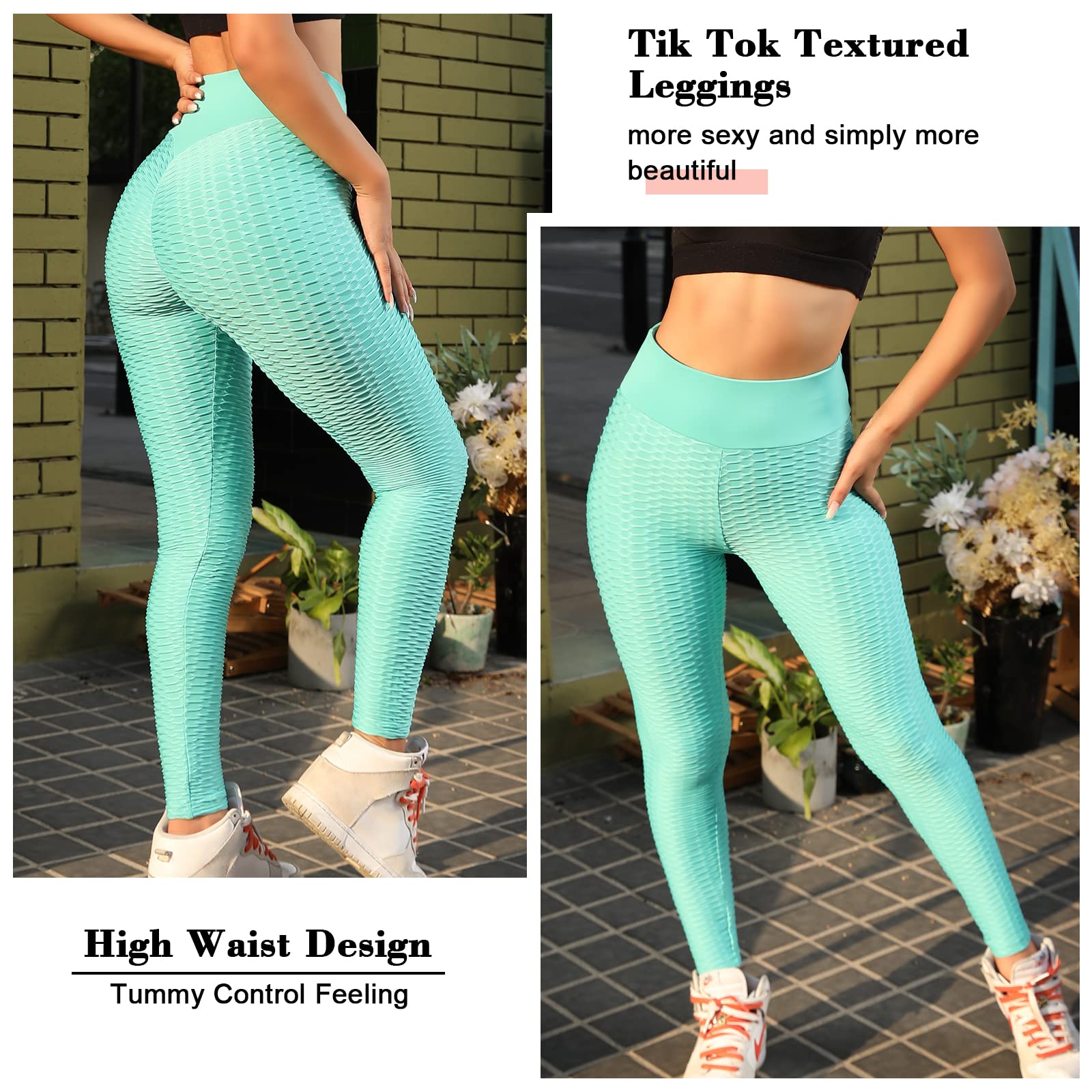 Vicherub Scrunch Butt TIK Tok Leggings for Women Butt Lifting,Workout Yoga Pants Tummy control High Waisted Booty Lift Anti cell