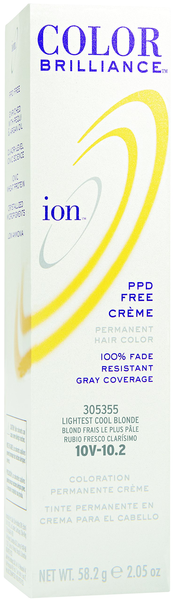 Ion 10V Lightest Cool Blonde Permanent Creme Hair Color 10V Lightest Cool Blonde