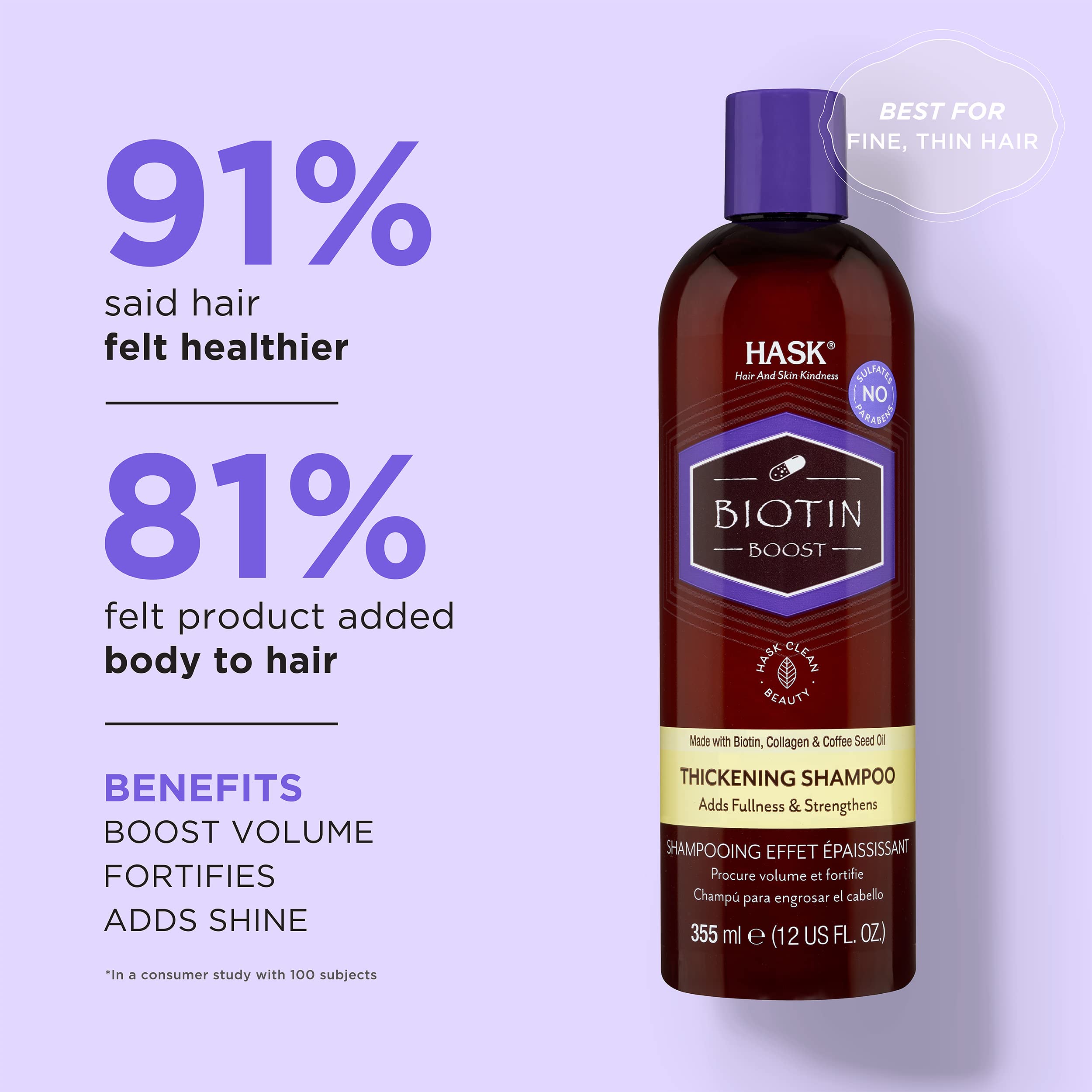 Hask Biotin Boost Thickening Shampoo, 12 Fl Oz