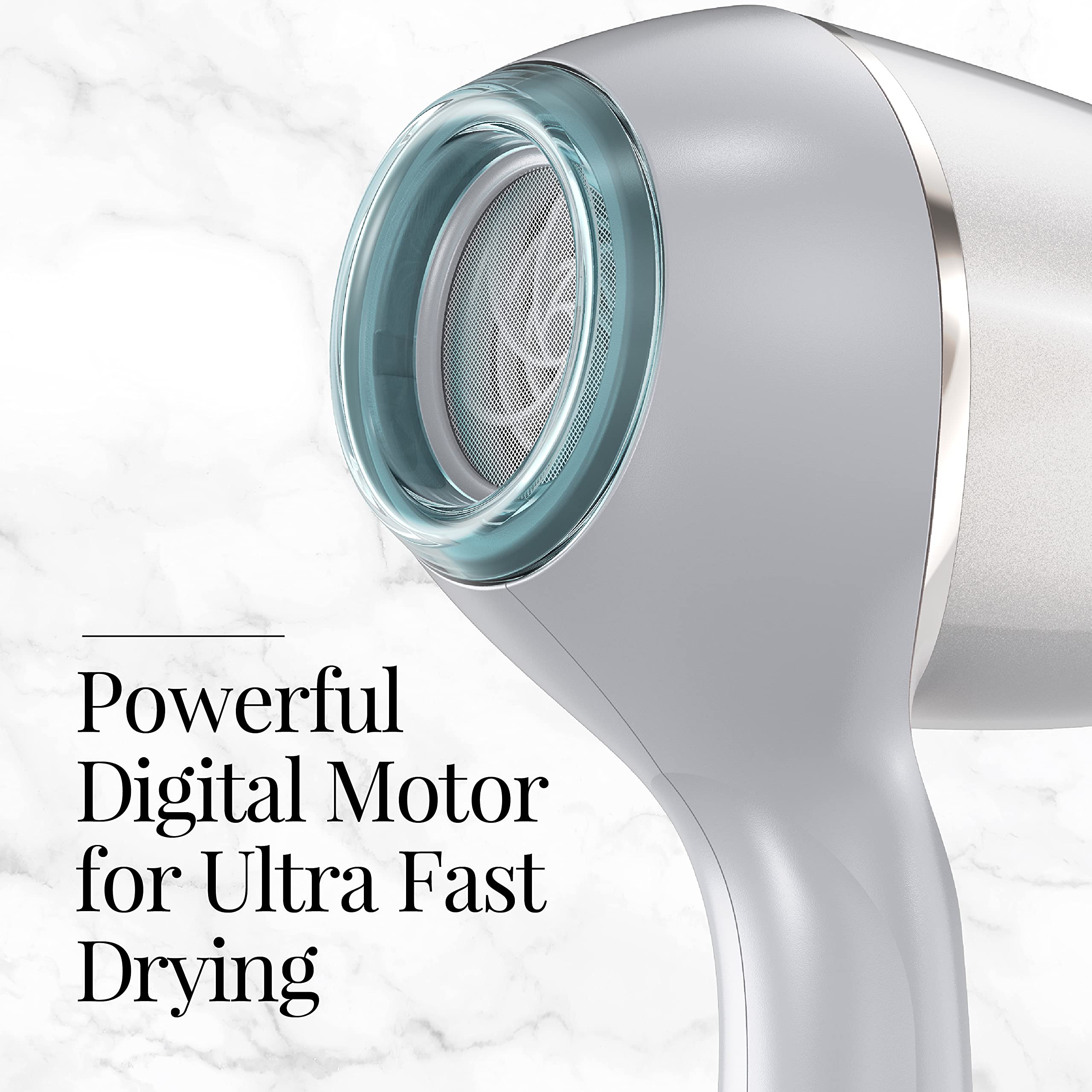 Remington Proluxe Hydracare Hair Dryer With Diffuser, Pearl White/Gray, 1875 Watts Of Drying Power