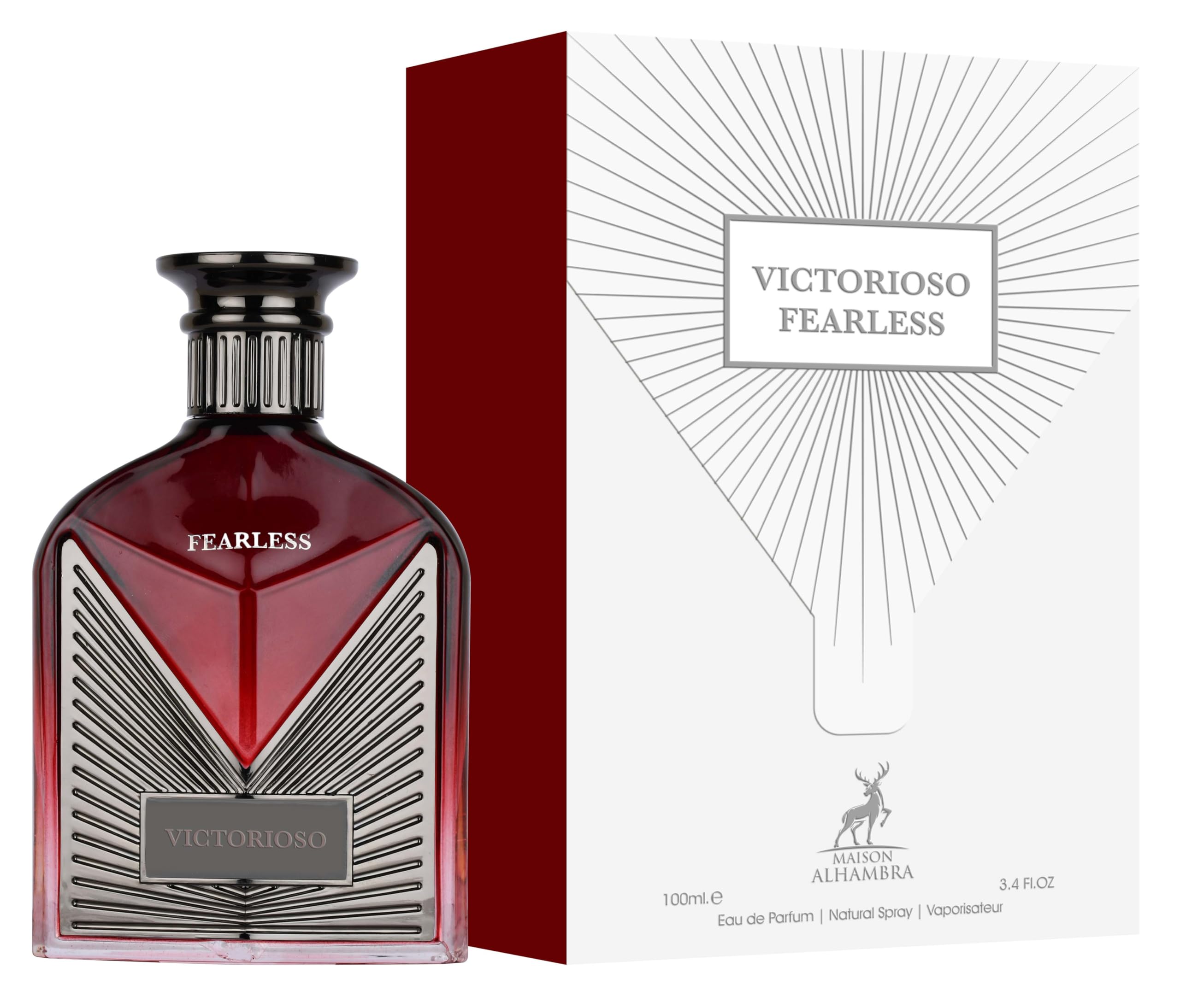 Maison Alhambra Victorioso Fearless Eau De Parfum Spray - 100ml (3.4 oz), Warm Spicy Blend of Fruit, Florals & Woods, Cozy Elega