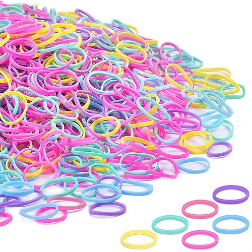 Colored Rubber Bands For Hair,Tsmaddts 1500Pcs Hair Elastics No Damage For Girls Kid Hair Braids,Small Clear Elastic Hair Ties(1