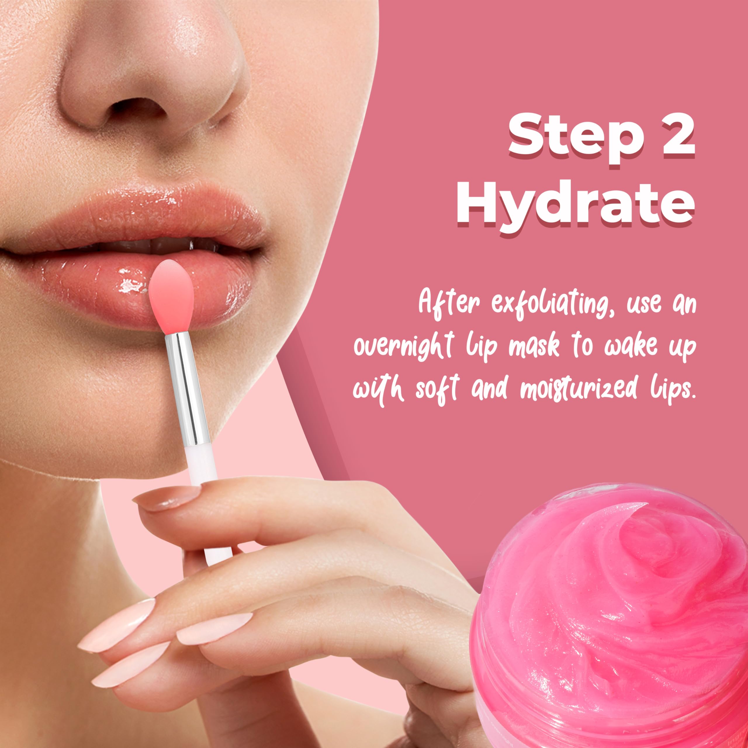 Lick Your Lips Watermelon Lip Scrub And Lip Sleeping Mask Duo To Exfoliate And Nourish Dry, Chapped Lips - Overnight Lip Care Ki