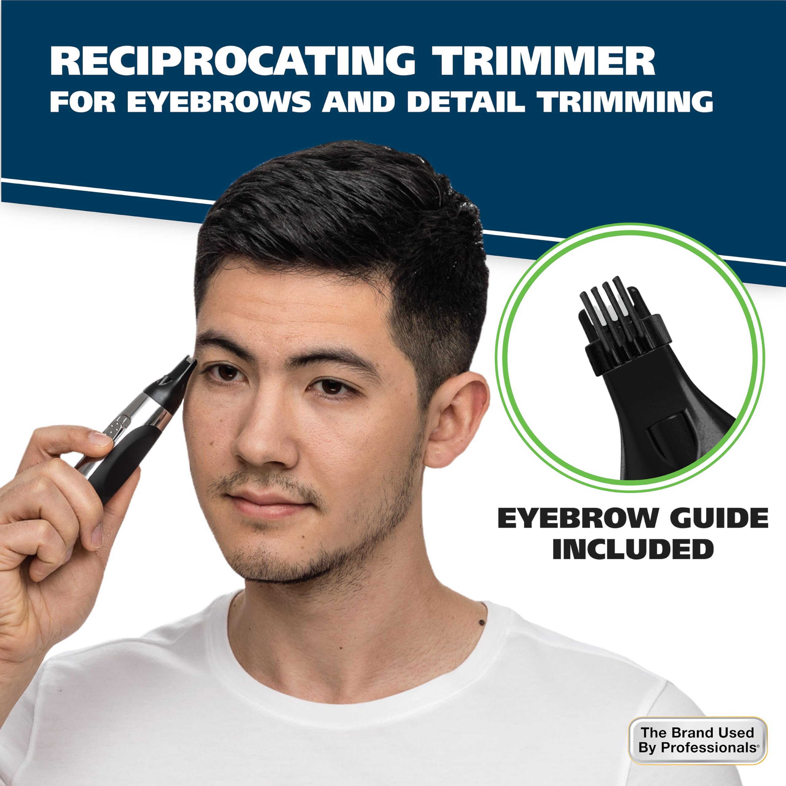 Wahl Mens Nose and Ear Trimmer (3 Piece Set) Ear Hair Removal Stainless-Steel Blades, Cordless Convenience, Lightweight and Port
