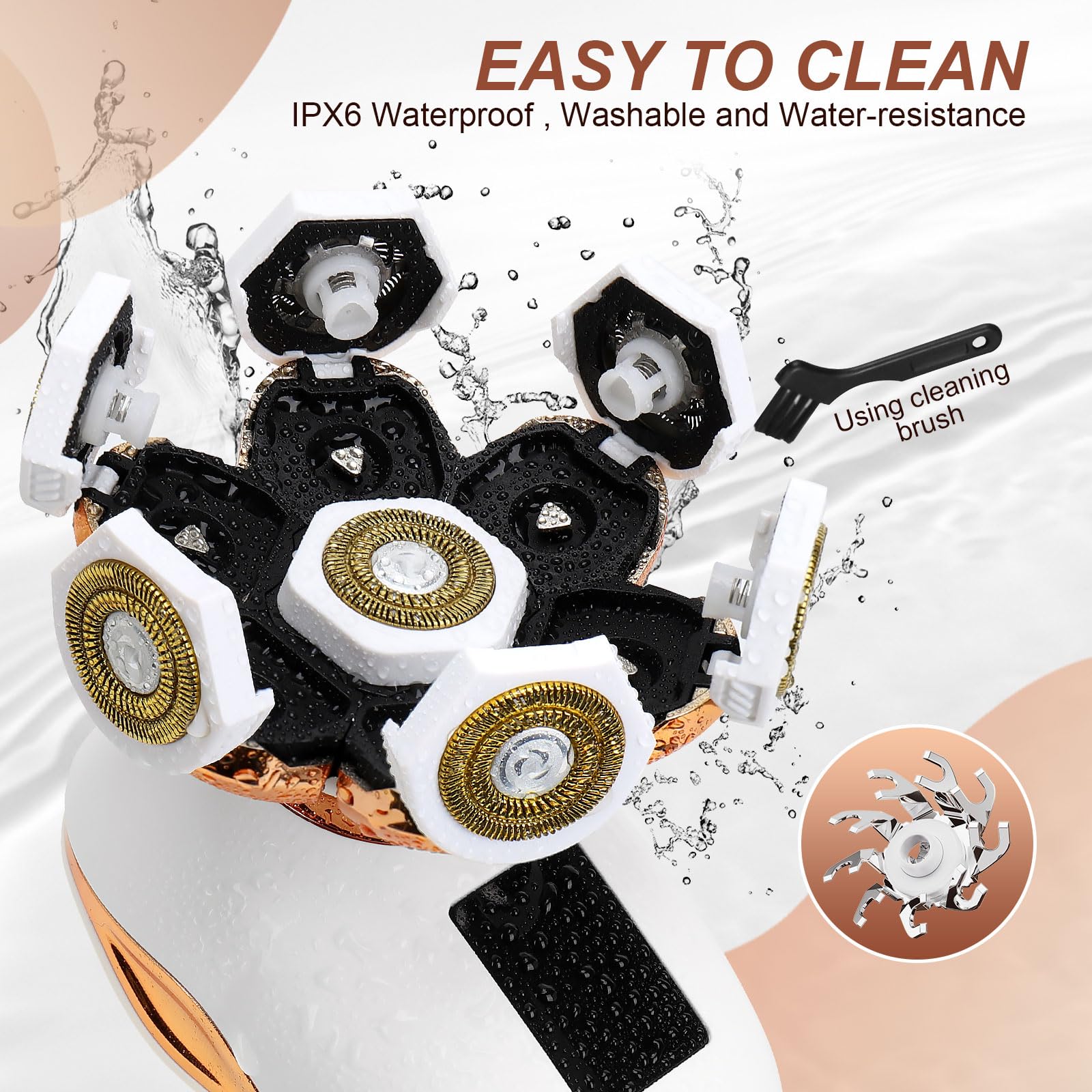2-In-1 Electric Razors For Women, Wet/Dry 7D Rechargeable Rotary Shaver For Legs, Water Resistant Grooming Kit - Electric Razors