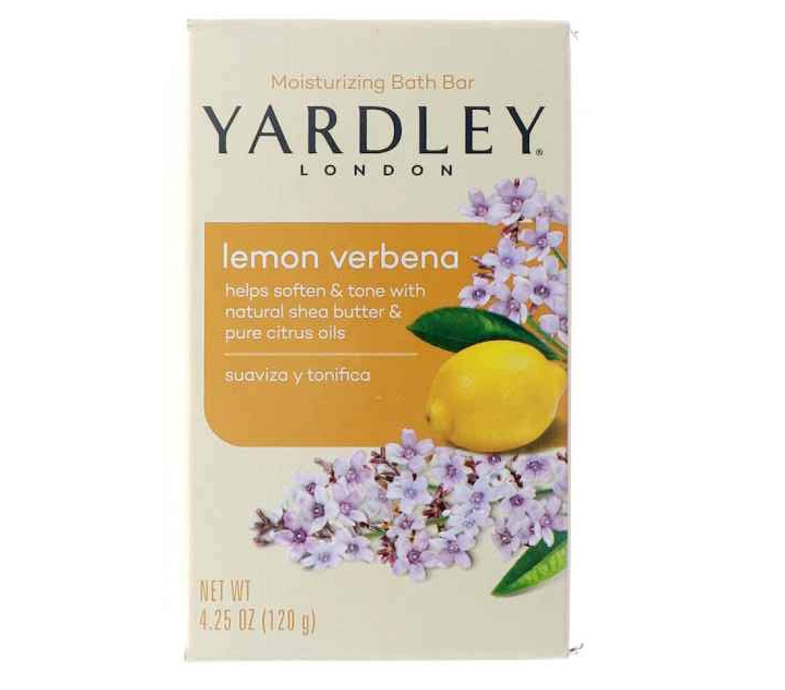 Yardley London Lemon Verbena With Shea Butter & Pure Citrus Oil Moisturizing Bar 4.25 Ozr (Pack Of 4)