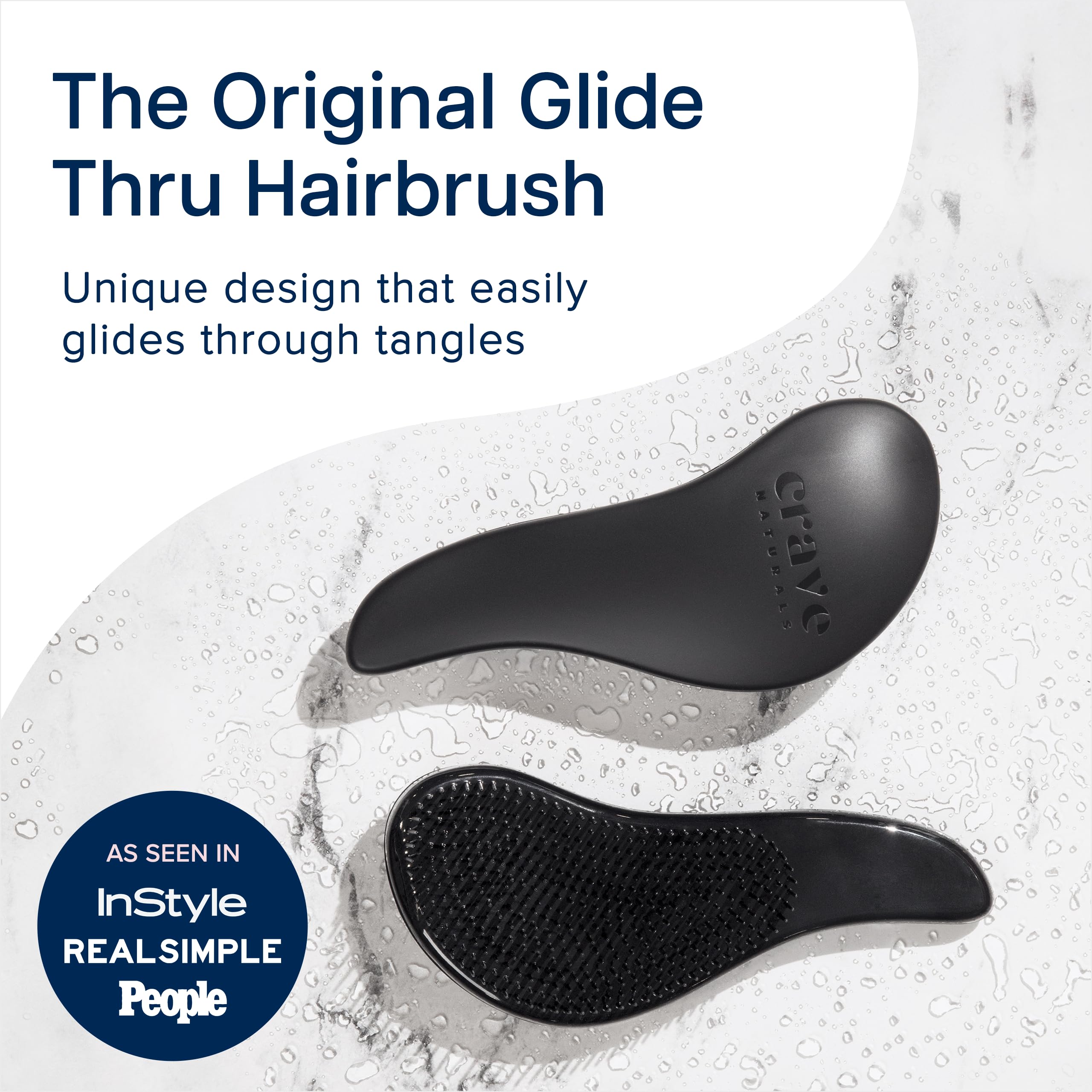 Crave Naturals Glide Thru Detangling Brush, Detangler Brush for Curly, Straight, Wet and Dry Hair Comb for Adults and Kids, Hair