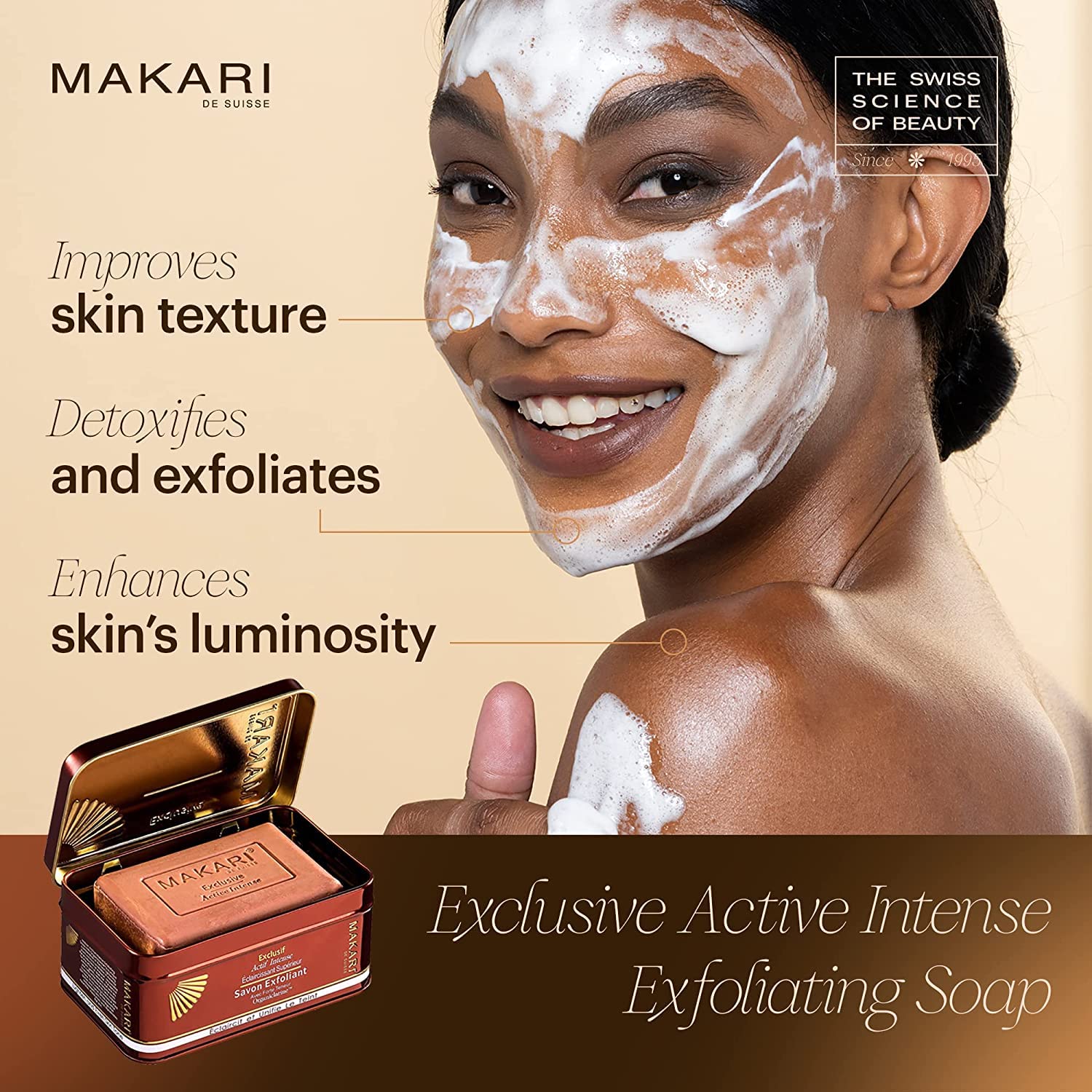 Makari Exclusive Active Intense Exfoliating Soap (7Oz) | Unify & Illuminate | Advanced Brightening Bar For Dark Spots And Blemis