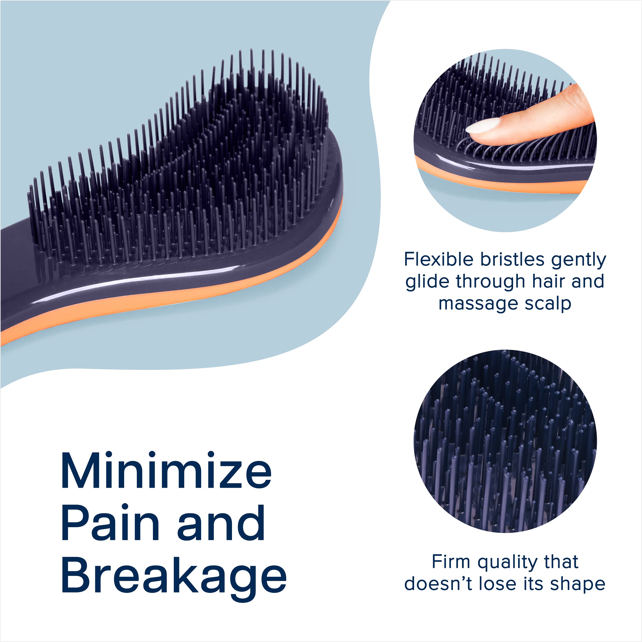 Crave Naturals Glide Thru Detangling Hair Brush for Adults & Kids Hair - Detangler Brush for Natural, Curly, Straight, Dry or We
