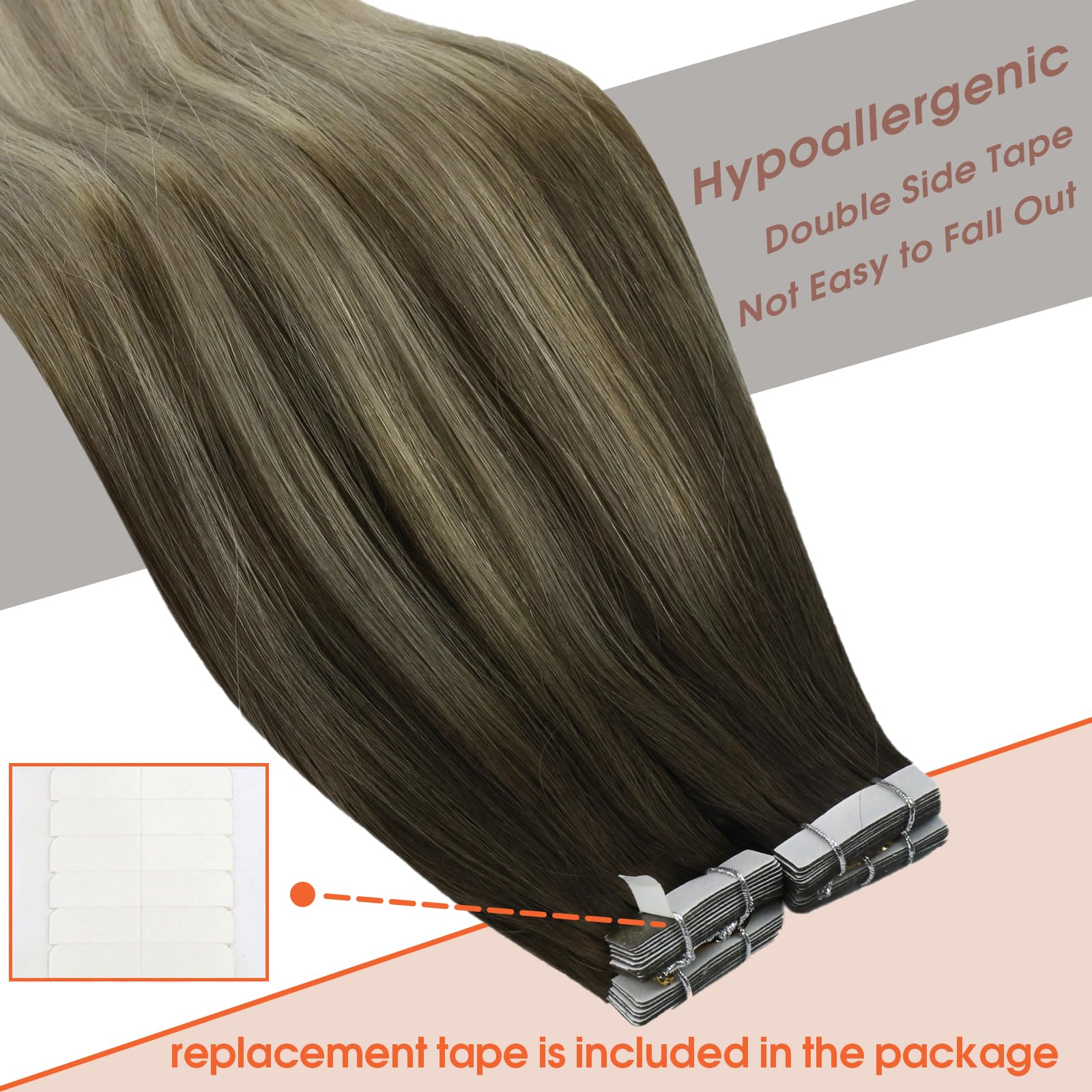 Sunny Hair Tape In Human Hair Extensions Ombre Blonde Tape In Hair Extensions Human Hair Dark Brown Ombre Mix Blonde Balayage Ta