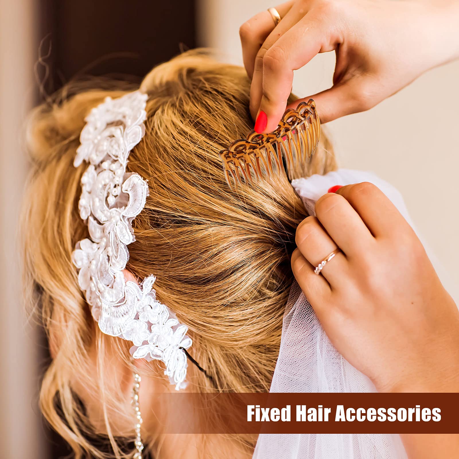 Chuangdi 24-Piece French Hair Side Combs Set - Plastic Twist Comb Hair Clip Accessories For Women (11 Teeth, 23 Teeth, 4 Colors)