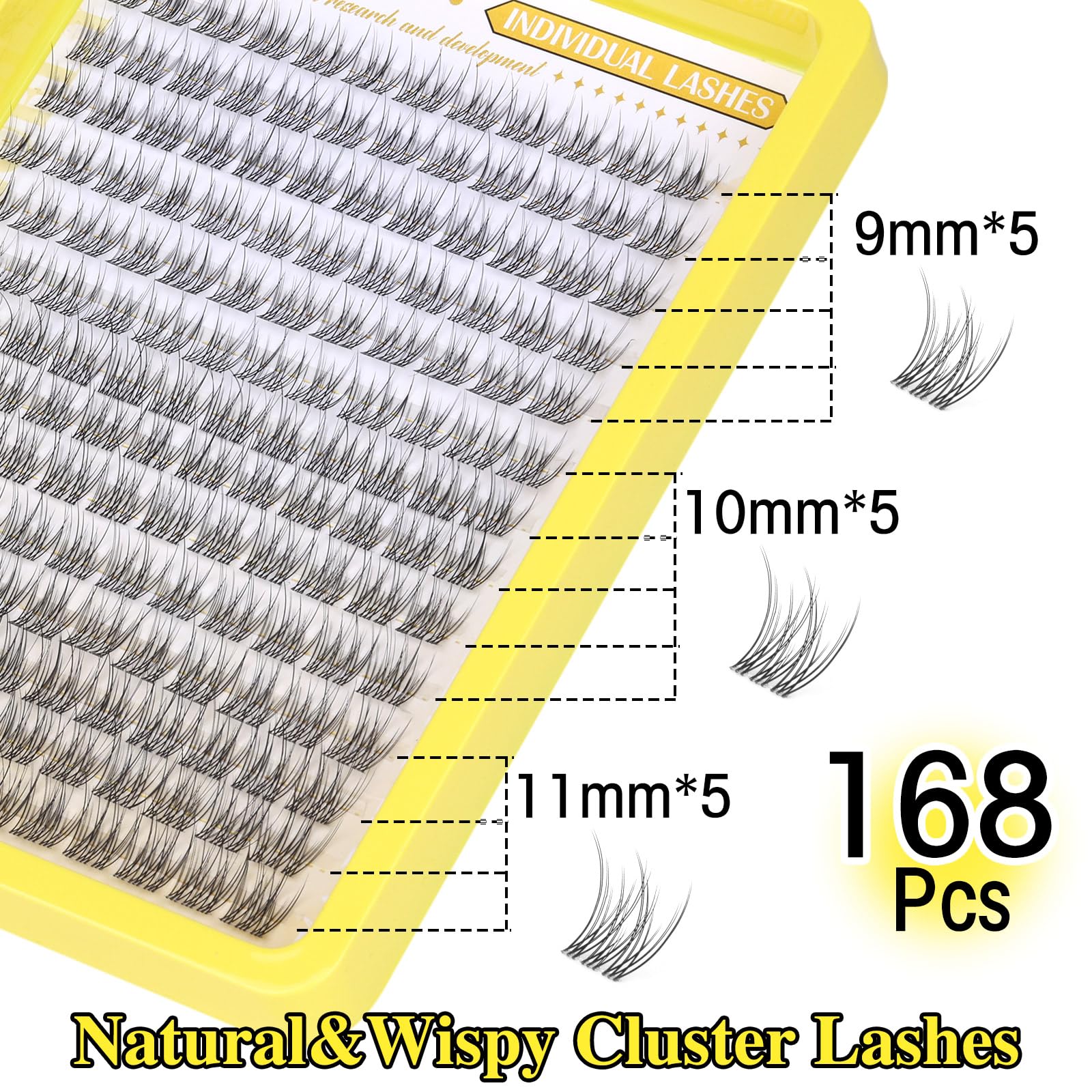 Cluster Lashes Natural Eyelash Clusters CC Curl Eyelash Extension Wispy Individual Lashes Clusters Clear Band ZANLUFLY DIY Lash