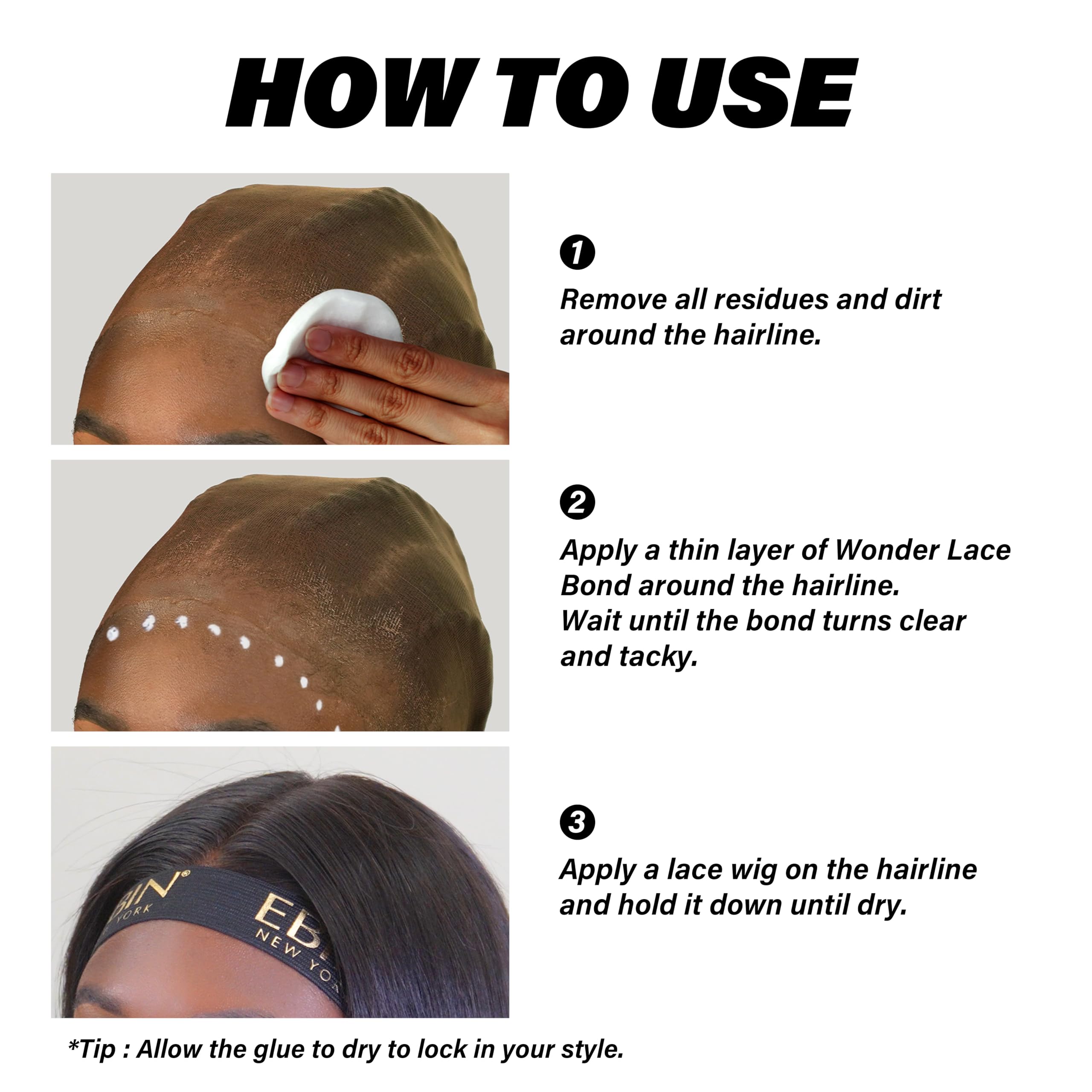 Wonder Lace Bond Lace Wig Adhesive Glue Tube Pack - Extreme Firm Hold (Supreme) 0.23Fl. Oz/ 7Ml - 4 Packs | Fast Drying, Waterpr