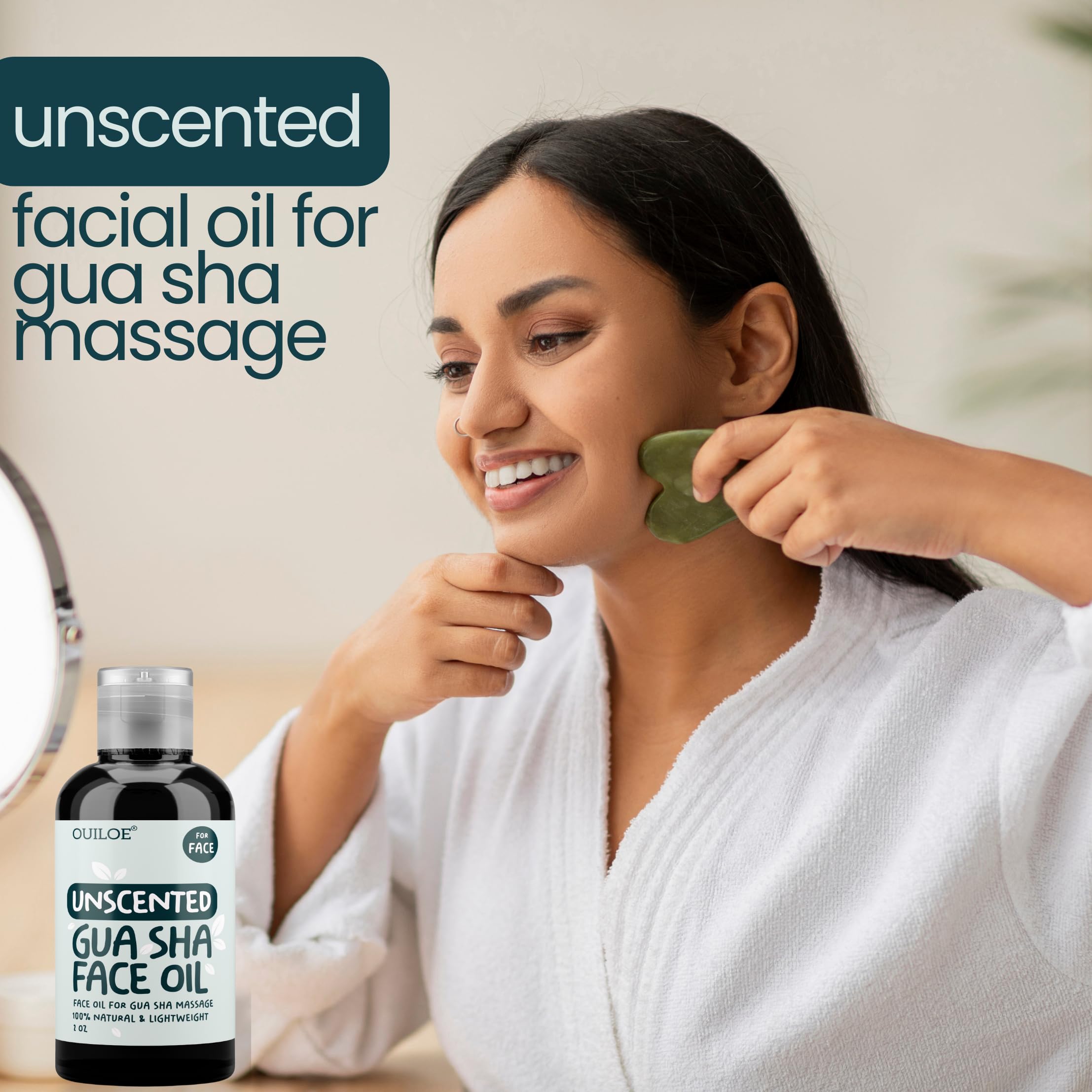Gua Sha Oil - Unscented Face Oil For Gua Sha Massage - Safe For Acne Prone Skin, Doesn'T Clog Pores, 100% Natural, Lightweight &
