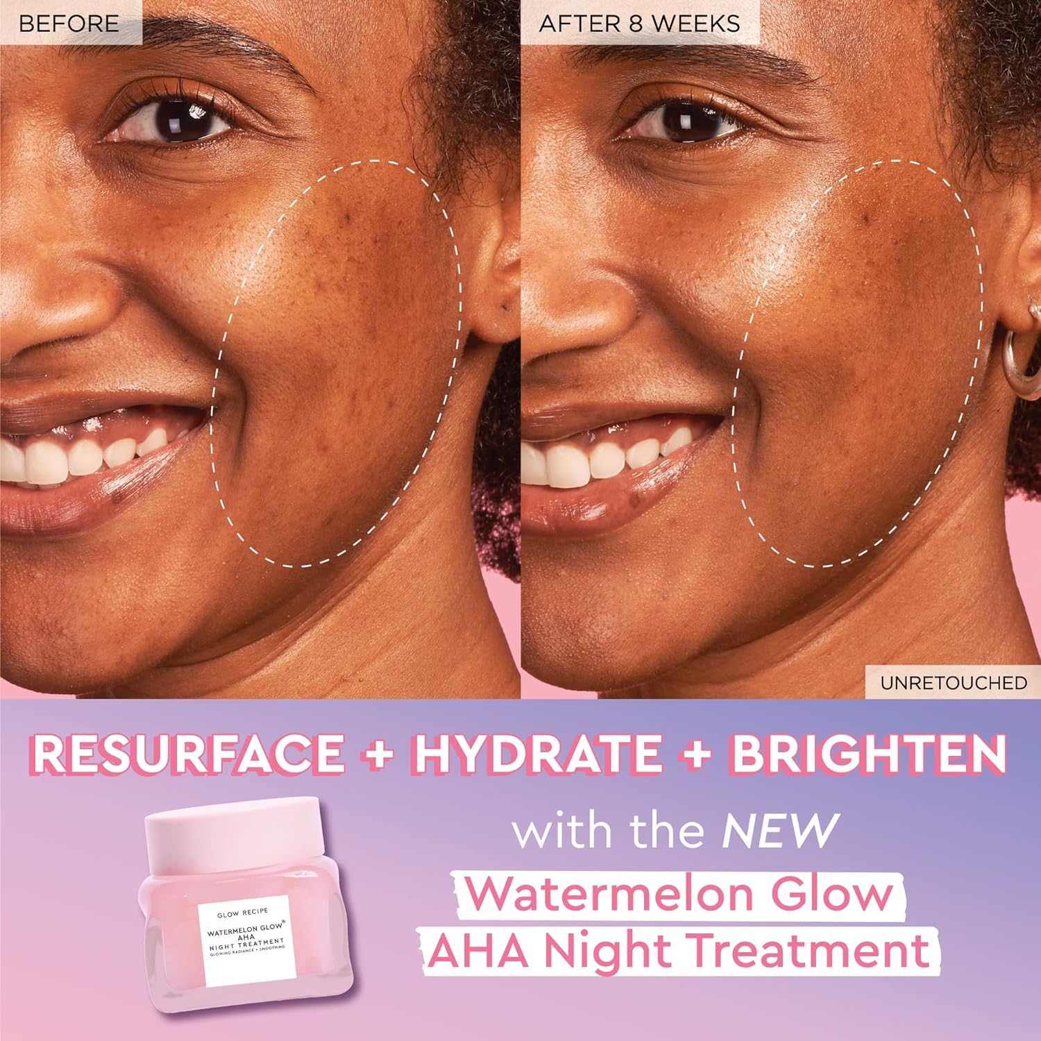 Glow Recipe Watermelon Glow Sleeping Mask - Exfoliating + Anti-Aging Overnight Face Mask w/ AHA, Hyaluronic Acid + Pumpkin Seed