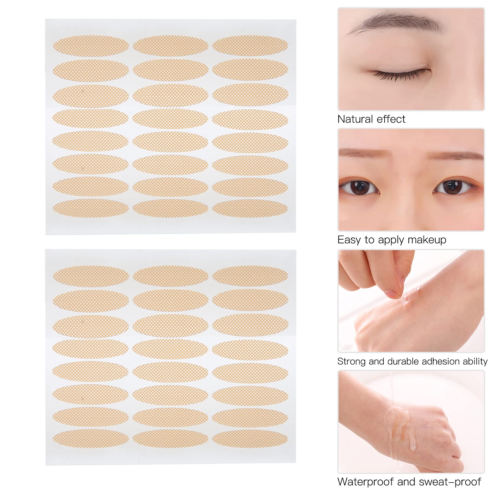 ZJchao Eyelid Tape, 240 Pairs Self-Adhesive Double Eyelid Stickers for Hooded and Uneven Eyelids