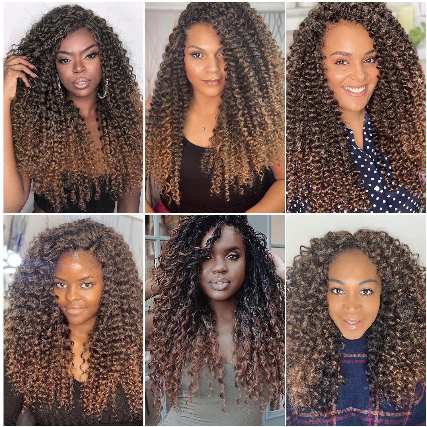 Gogo Curl Crochet Hair 18Inch Water Wave Crochet Hair Ombre Brown Synthetic Bohemian Crochet Braids Deep Wave Braiding Hair Exte