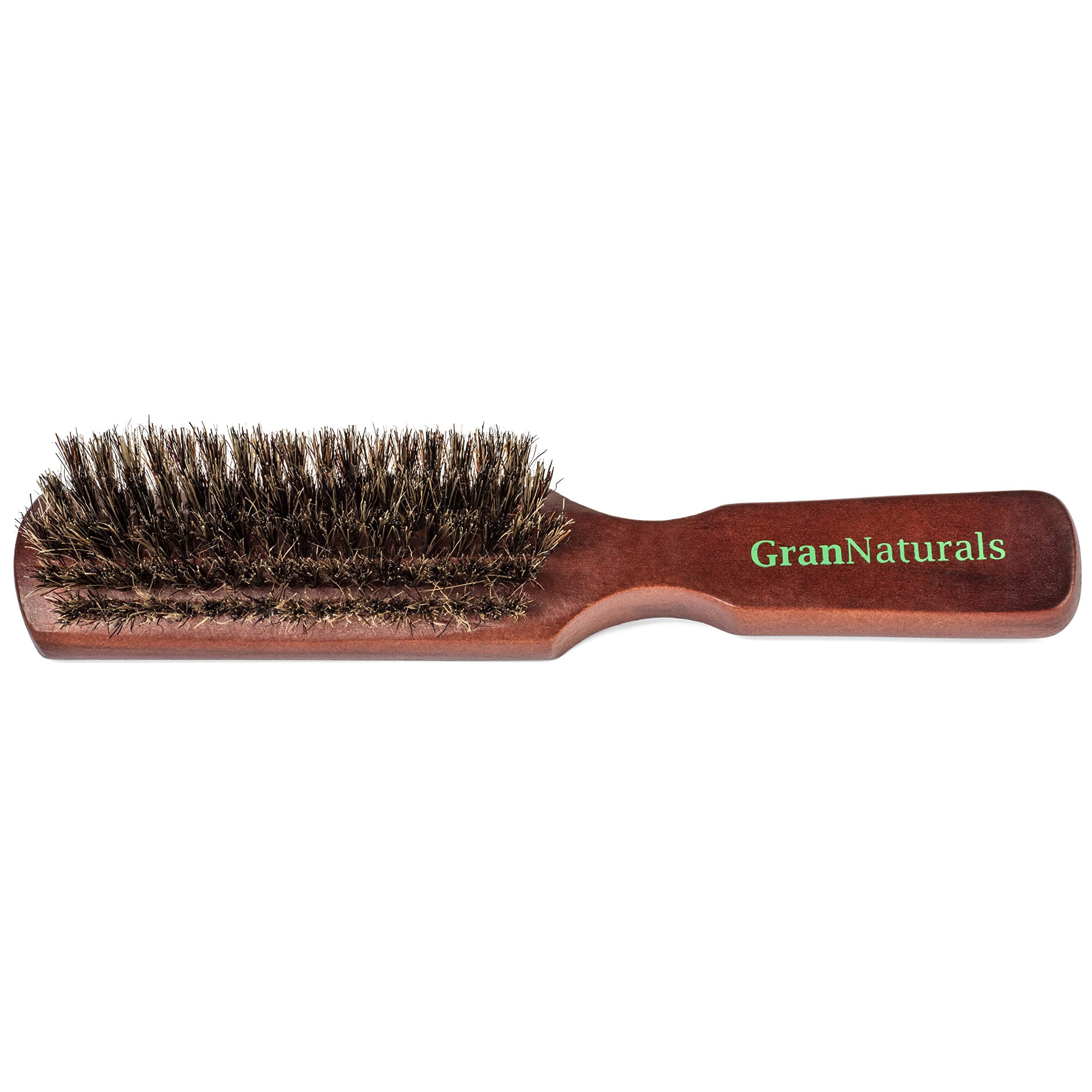 Grannaturals Soft Bristle Hair Brush For Men - Natural Wooden Boar Bristle Hairbrush For Styling Beards, Fades, Bristle Brush Fo