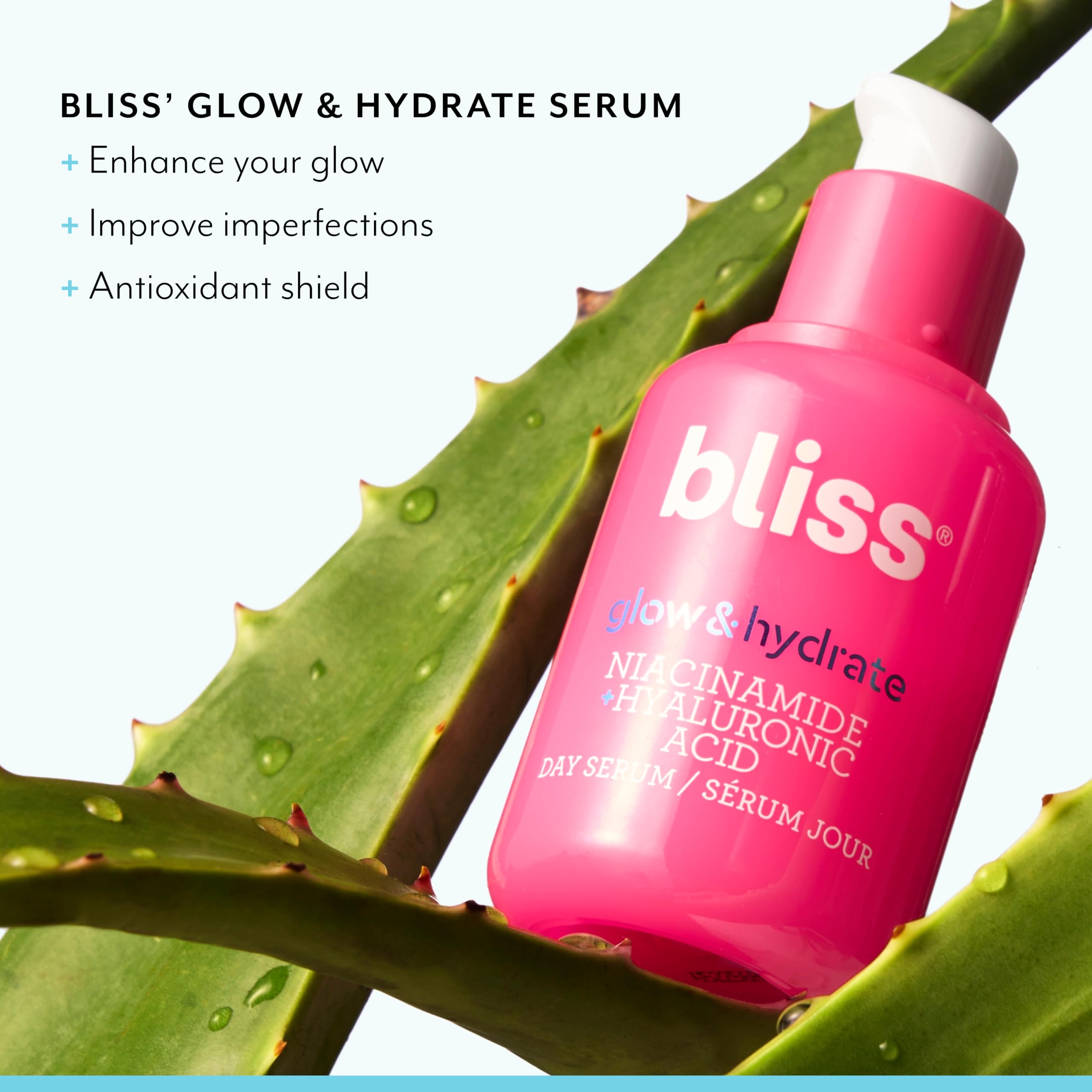Bliss Glow & Hydrate Serum | Niacinamide + Hyaluronic Acid | Improves Dullness, Hydrates, Replenishes, & Defends Skin | Lightwei