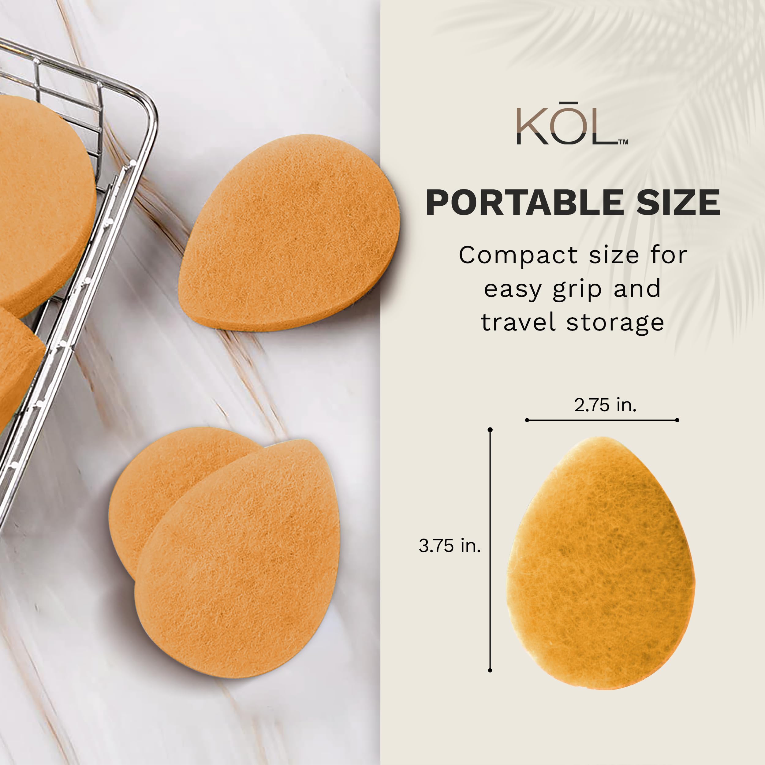 Kol Face Scrubber, Citrus And Vitamin C Infused Exfoliating Facial Cleansing Pads, Disposable Exfoliator Face Sponge For Daily F