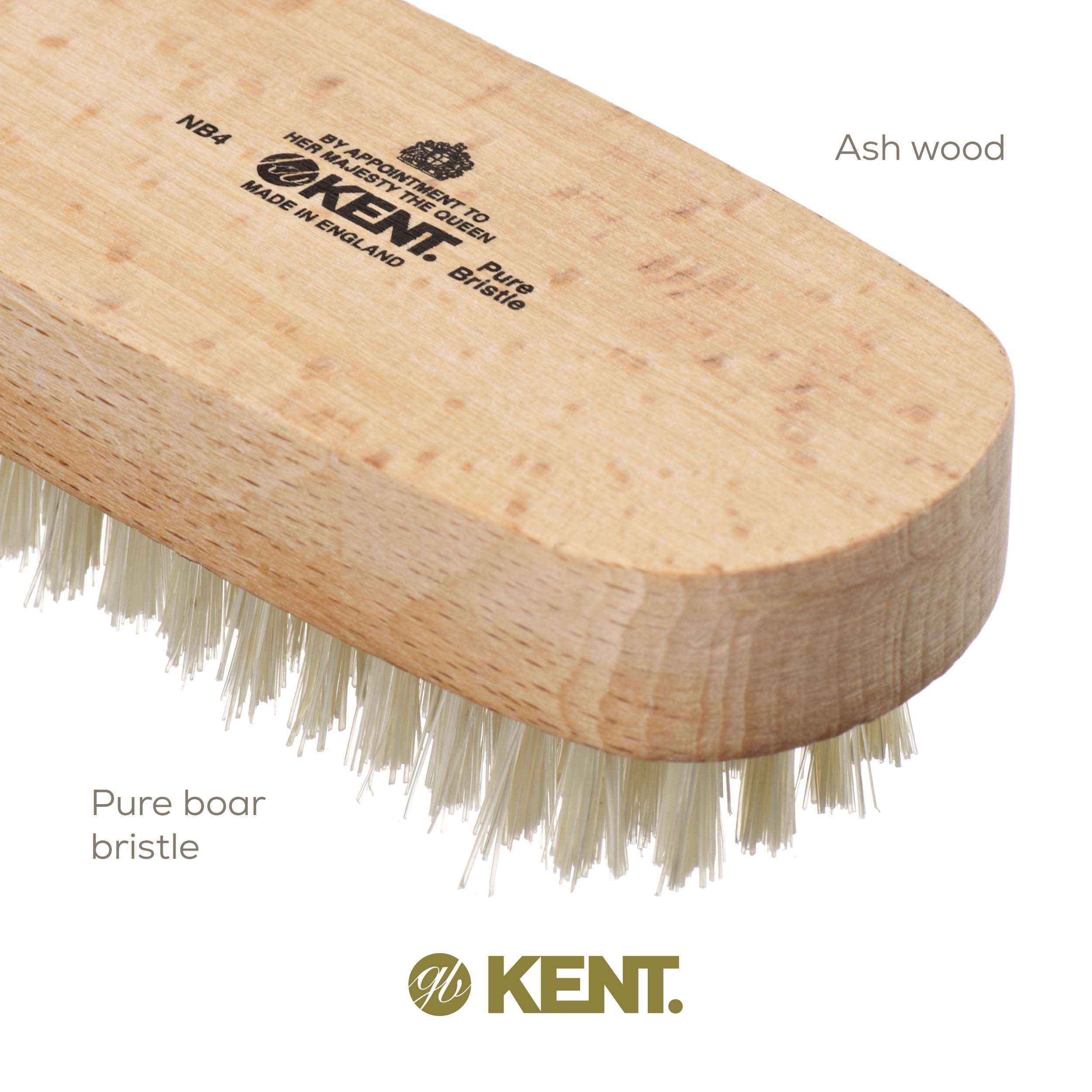 Kent NB4 Natural Bristle Fingernail Brush and Hand Scrub Brush for Nails. Beechwood Finger Nail Brush to Clean Nails and Nail Sc
