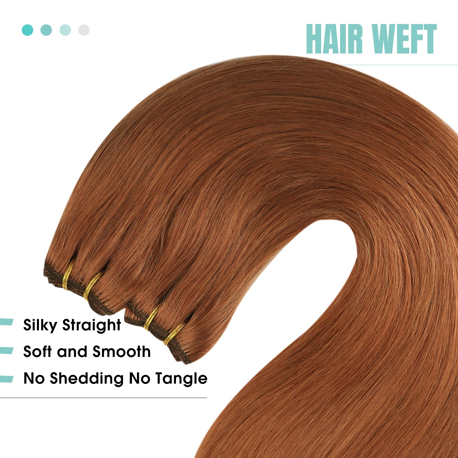 YoungSee Weft Hair Extensions Human Hair Copper Human Hair Extensions Sew in Copper Sew in Weft Hair Extensions Human Hair Strai