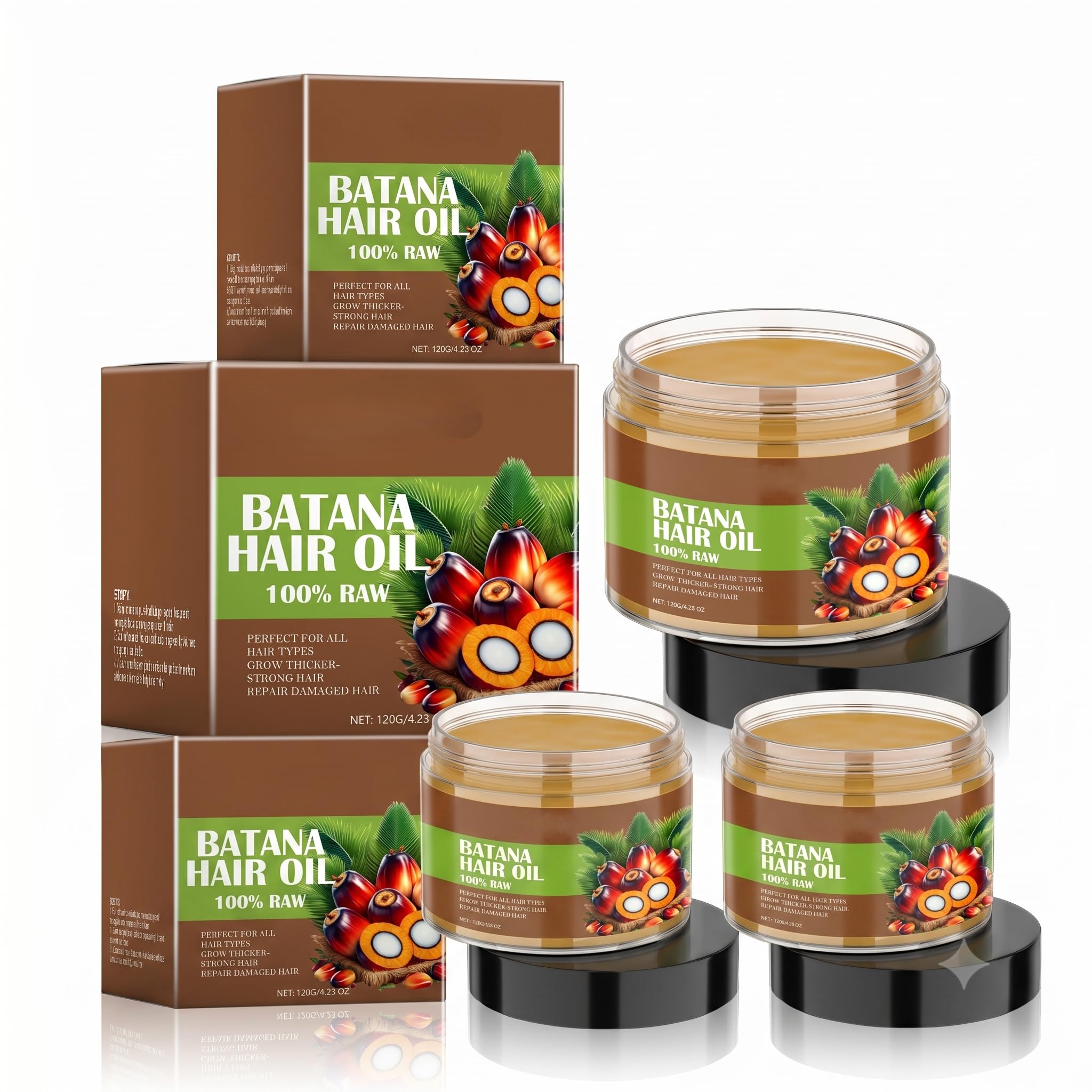 Herbs Wealth Batana Hair Oil 100% Raw, Promotes Hair Growth, Deeply Nourishes, Reduces Hair Loss, Prevents Split Ends, 4.23 oz,