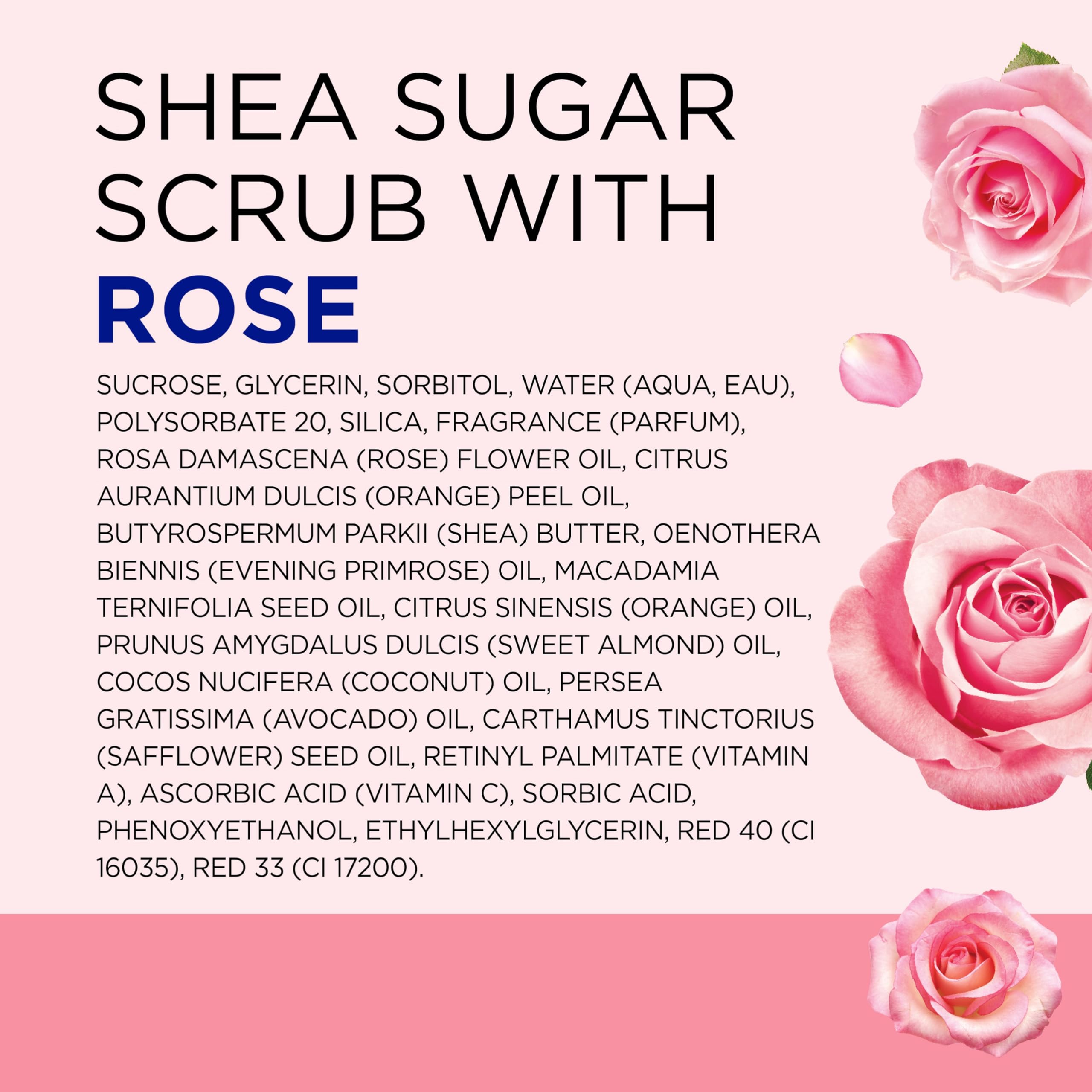 Dr Teal's Shea Sugar Body Scrub, Rose with Essential Oil, 19 oz (Pack of 3)